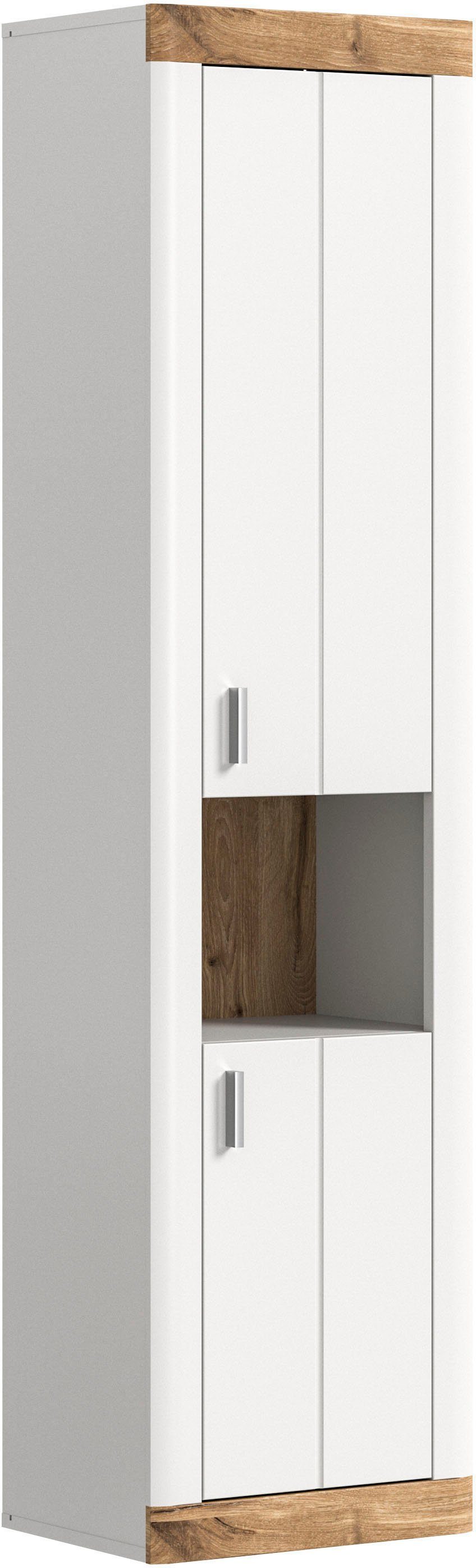 Home affaire Hochschrank Landsby, Breite 45cm, 2 Türen (Türanschlag wechselbar), 2 Einlegeböden (1-St) Hängeschrank, Wandschrank, Badmöbel, Badschrank, Schrank,Bad