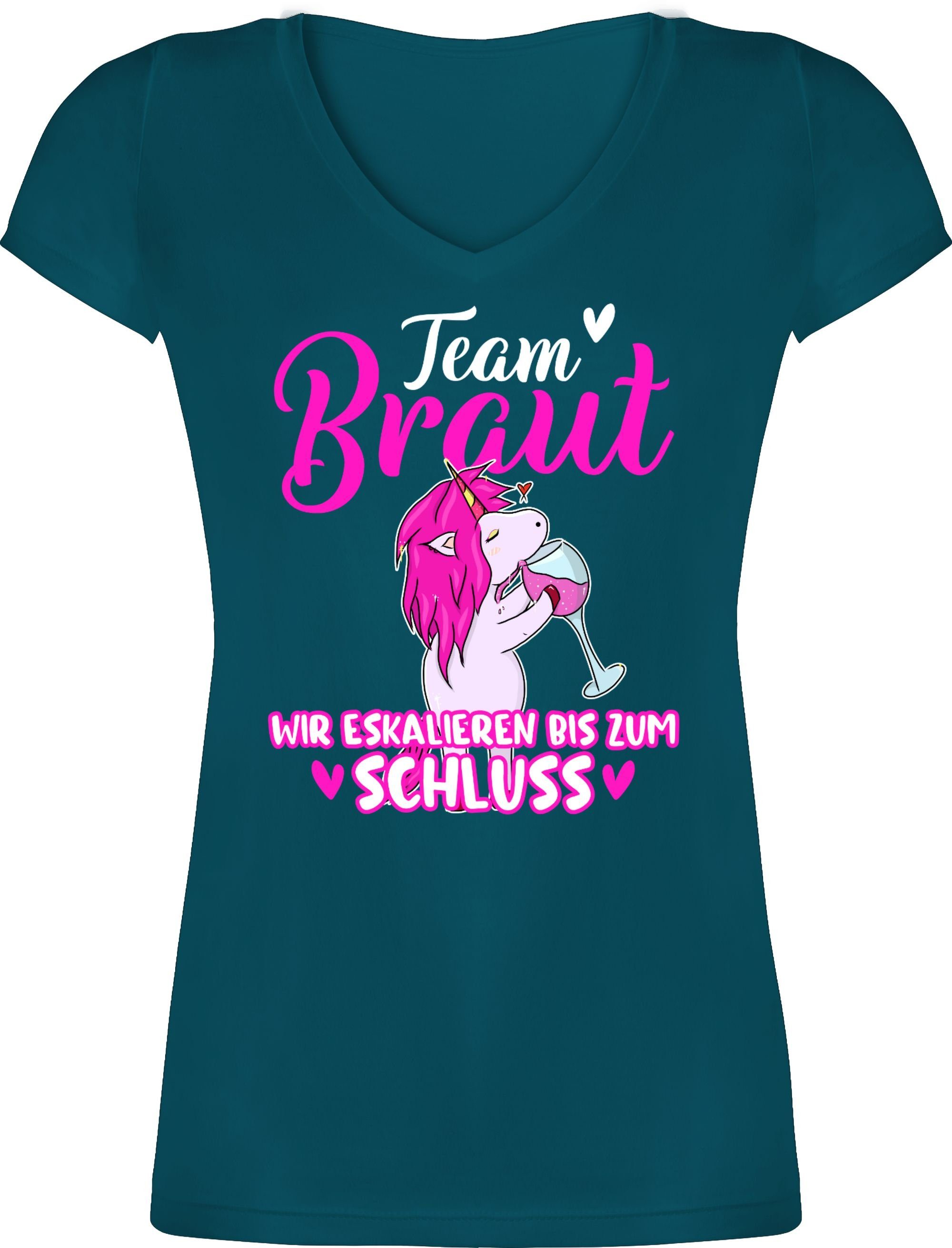 Shirtracer TShirt »Team Braut wir eskalieren bis zum Schluss weiß