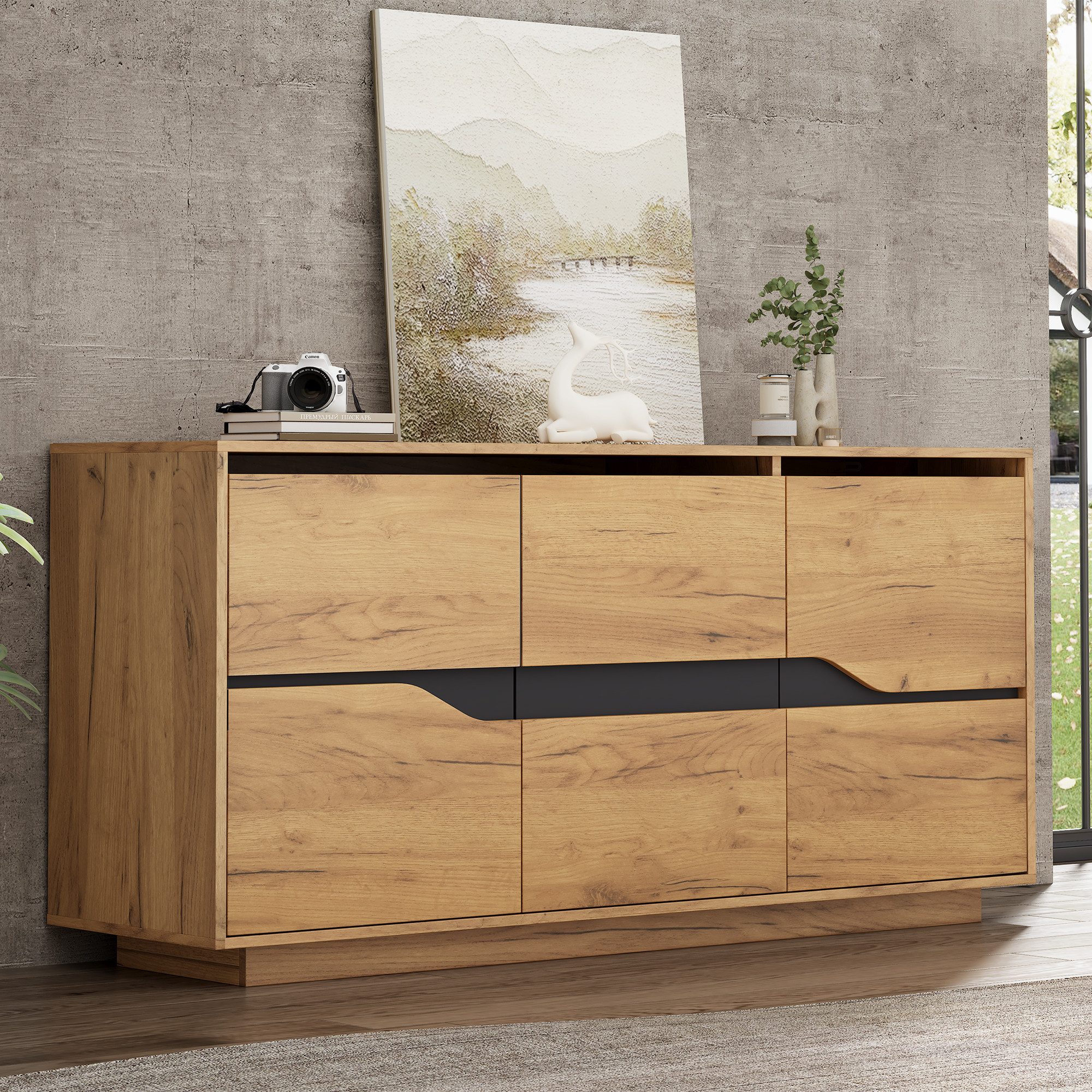 Merax Sideboard 140x40x76cm (1 St., Mattfront günstig online kaufen