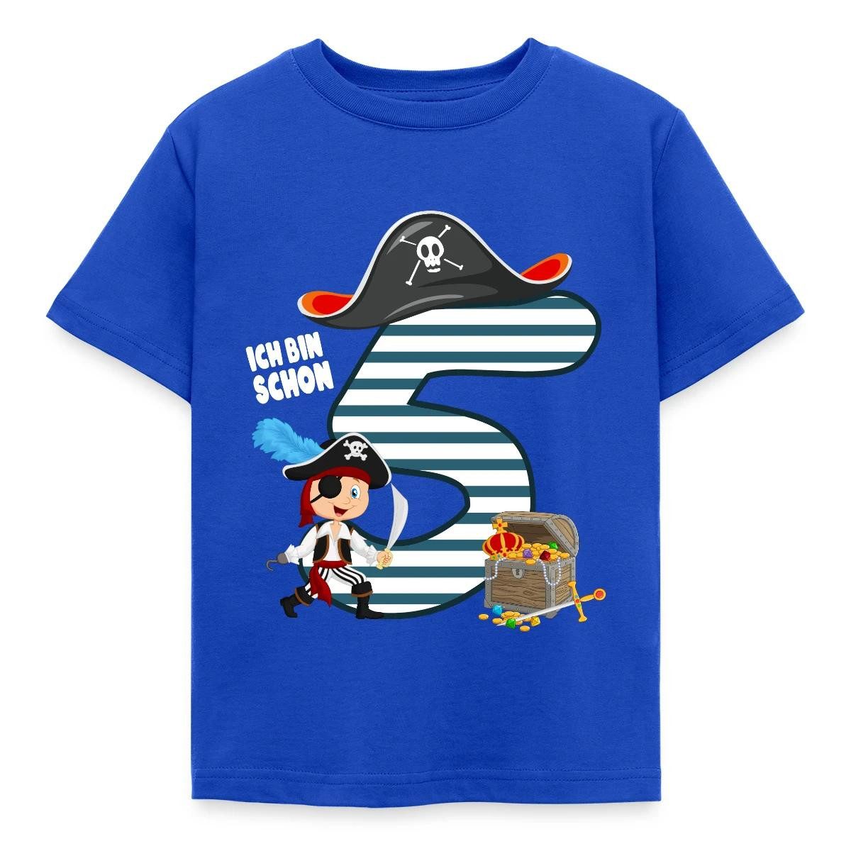 Spreadshirt T-Shirt 5. Geburtstag Ich Schon Bin Fünf Pirat Schatz Kinder T-Shirt (1-tlg) Fällt klein aus. Wir empfehlen, eine Größe größer zu bestellen.
