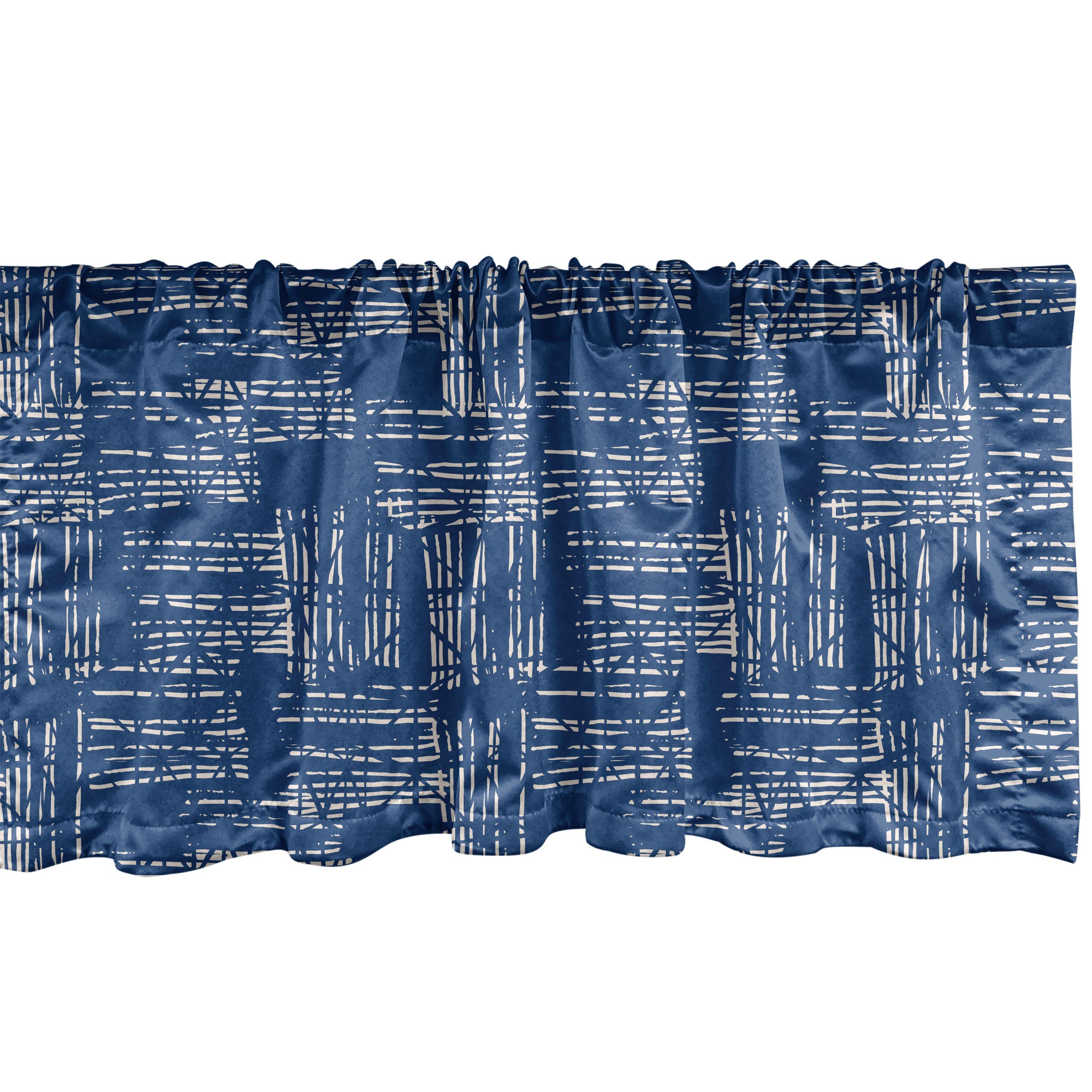 Scheibengardine Vorhang Volant für Küche Schlafzimmer Dekor mit Stangentasche, Abakuhaus, Microfaser, asiatisch Stripy Tie Dye-Effekt