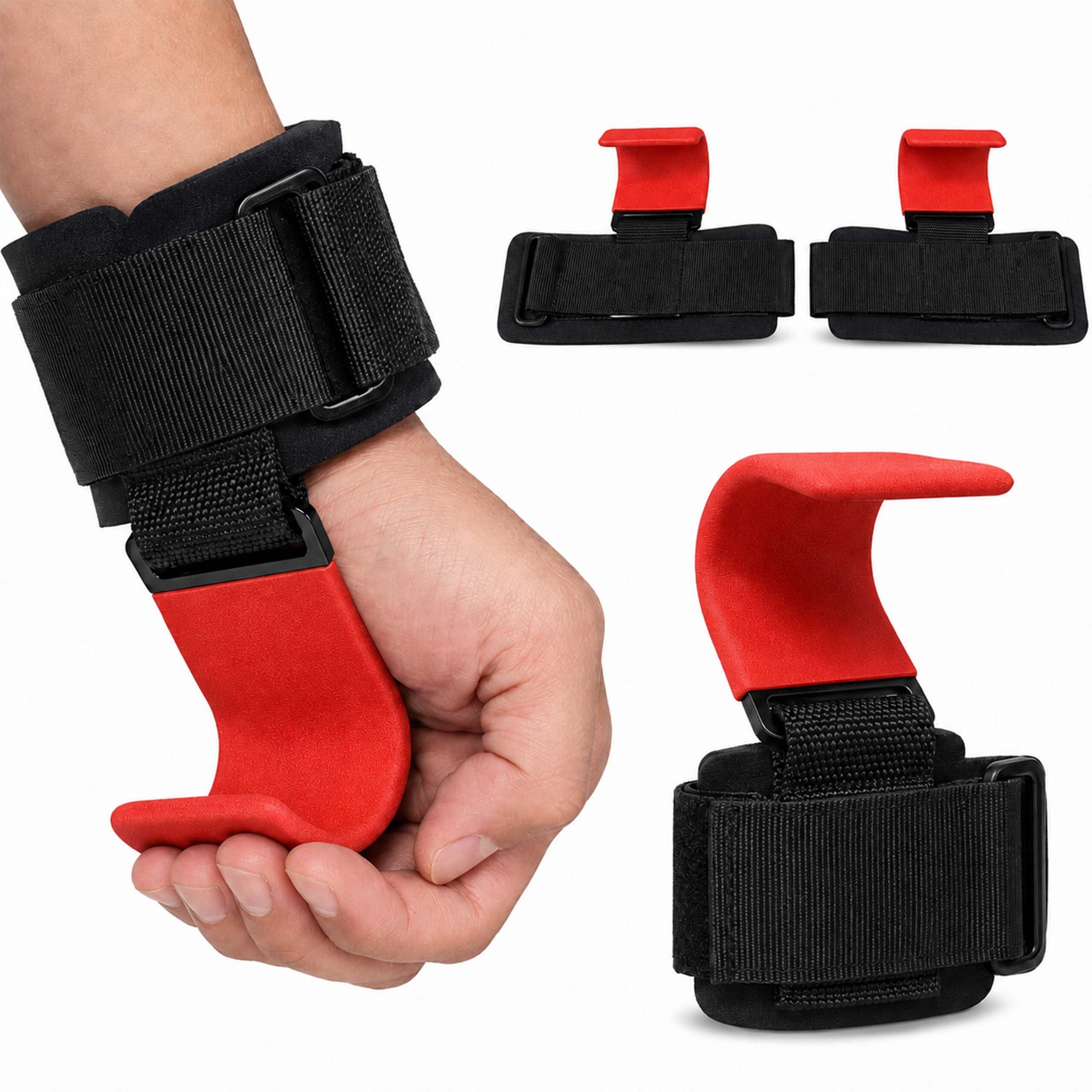 relaxdays Zughilfe Krafttraining 2er Set (2-tlg), rot