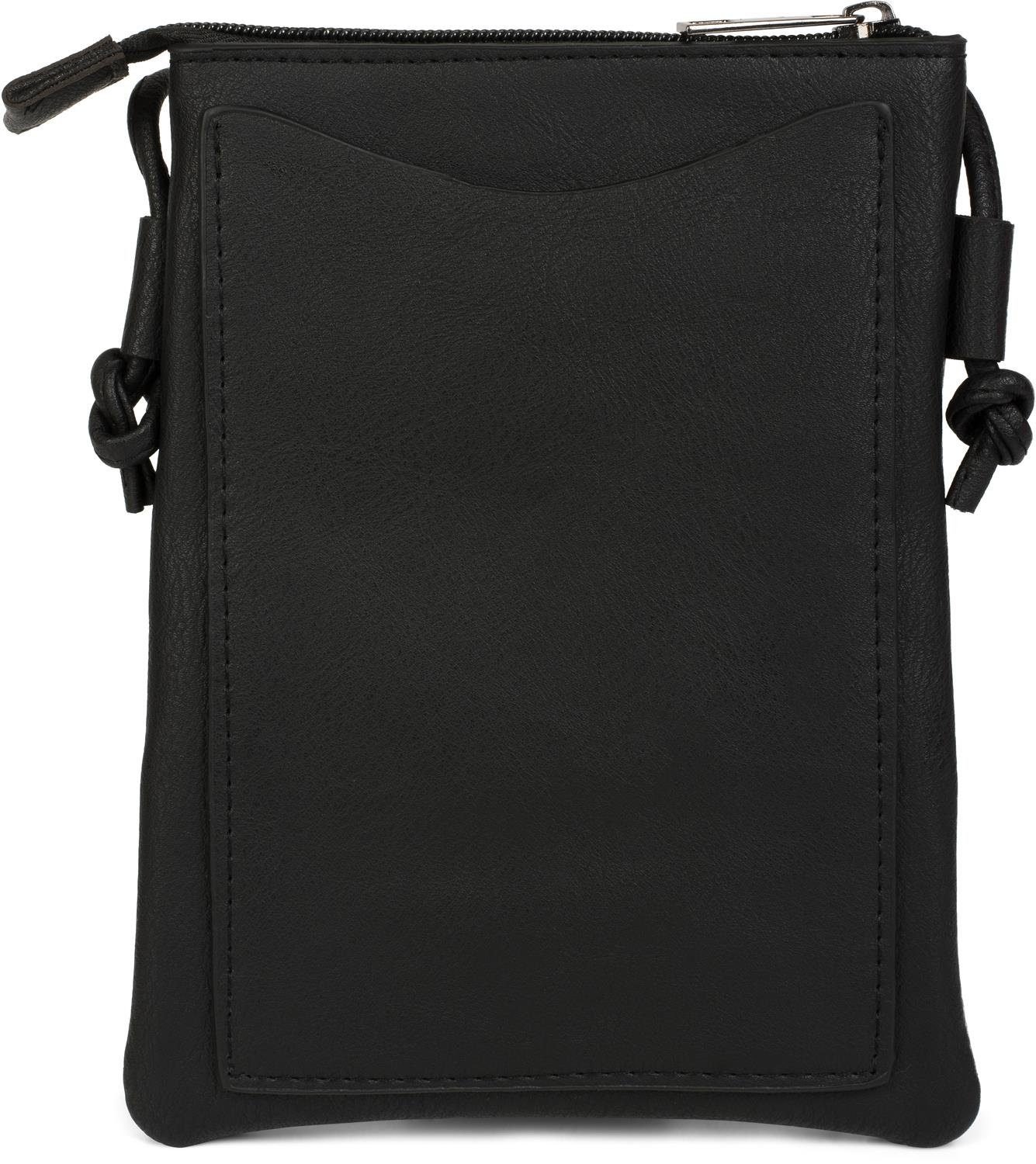 Damen Handtaschen styleBREAKER Mini Bag, Mini Umhängetasche mit ZickZack Cutout und Nieten