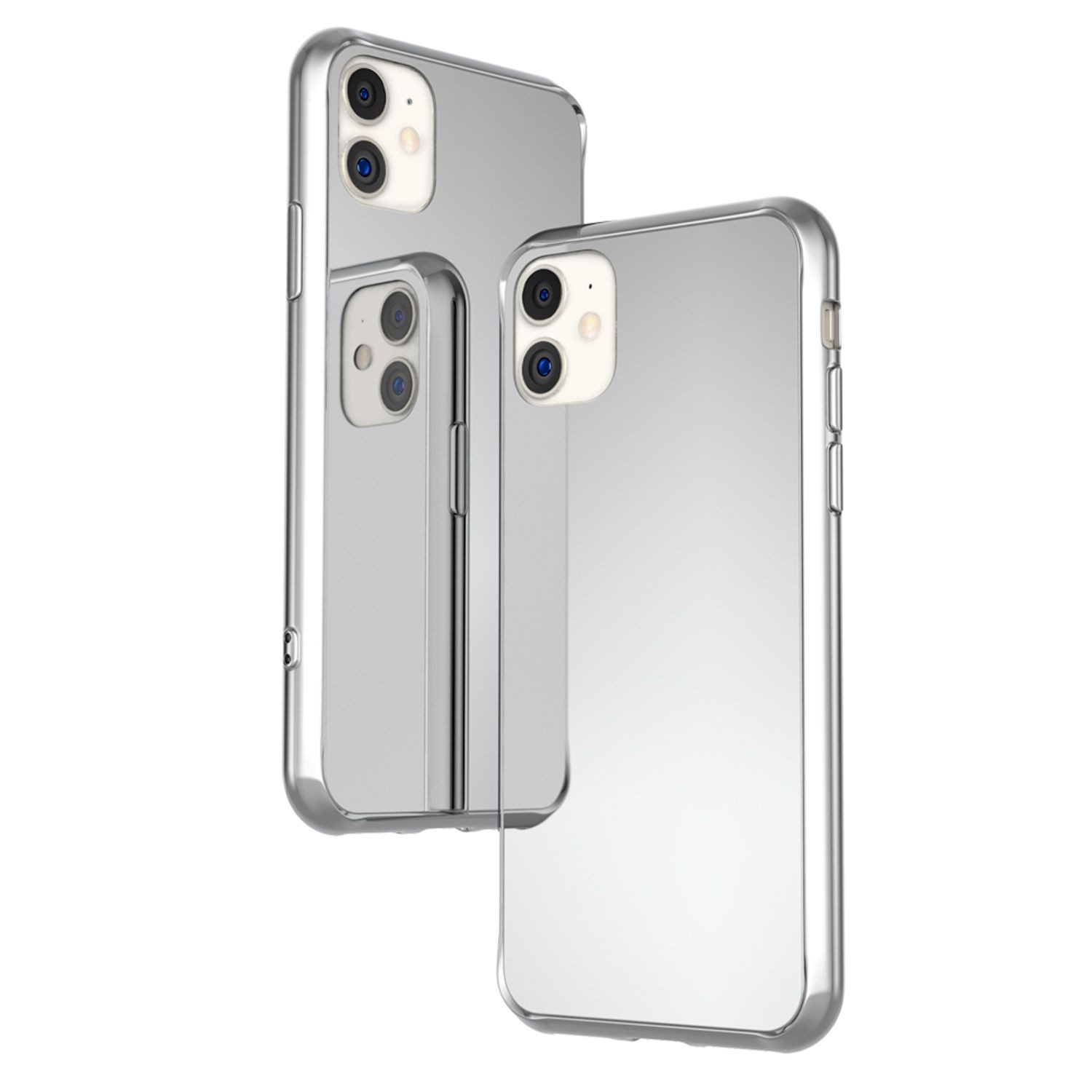 Nalia Smartphone-Hülle Apple iPhone 11 15,5 cm (6,1 Zoll), Spiegel Hartglas Hülle / Klarer Spiegeleffekt / Tempered Glass Cover