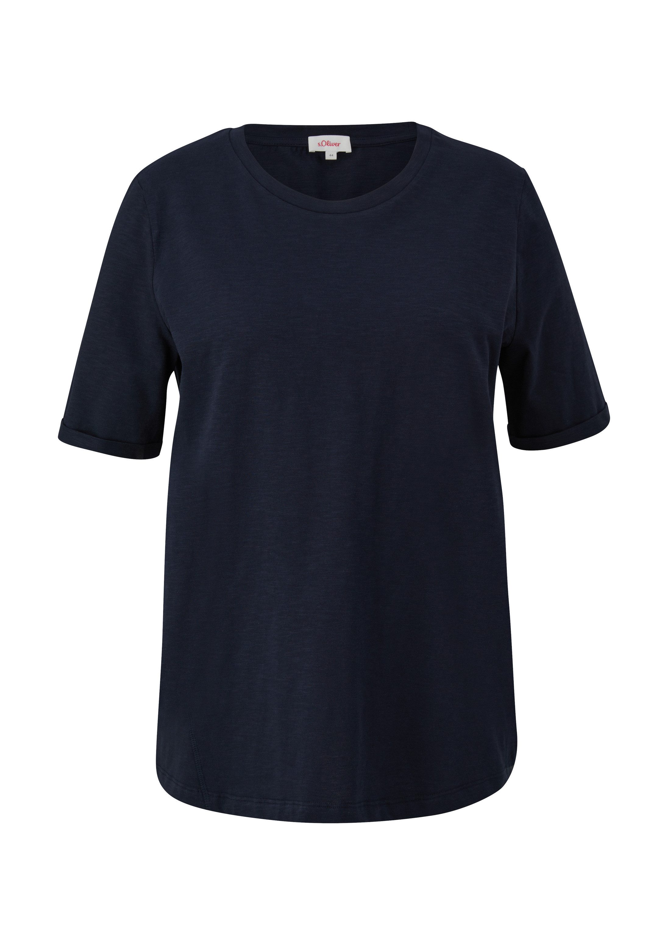 s.Oliver Kurzarmshirt T-Shirt T-Shirt mit Umschlag am Ärmel