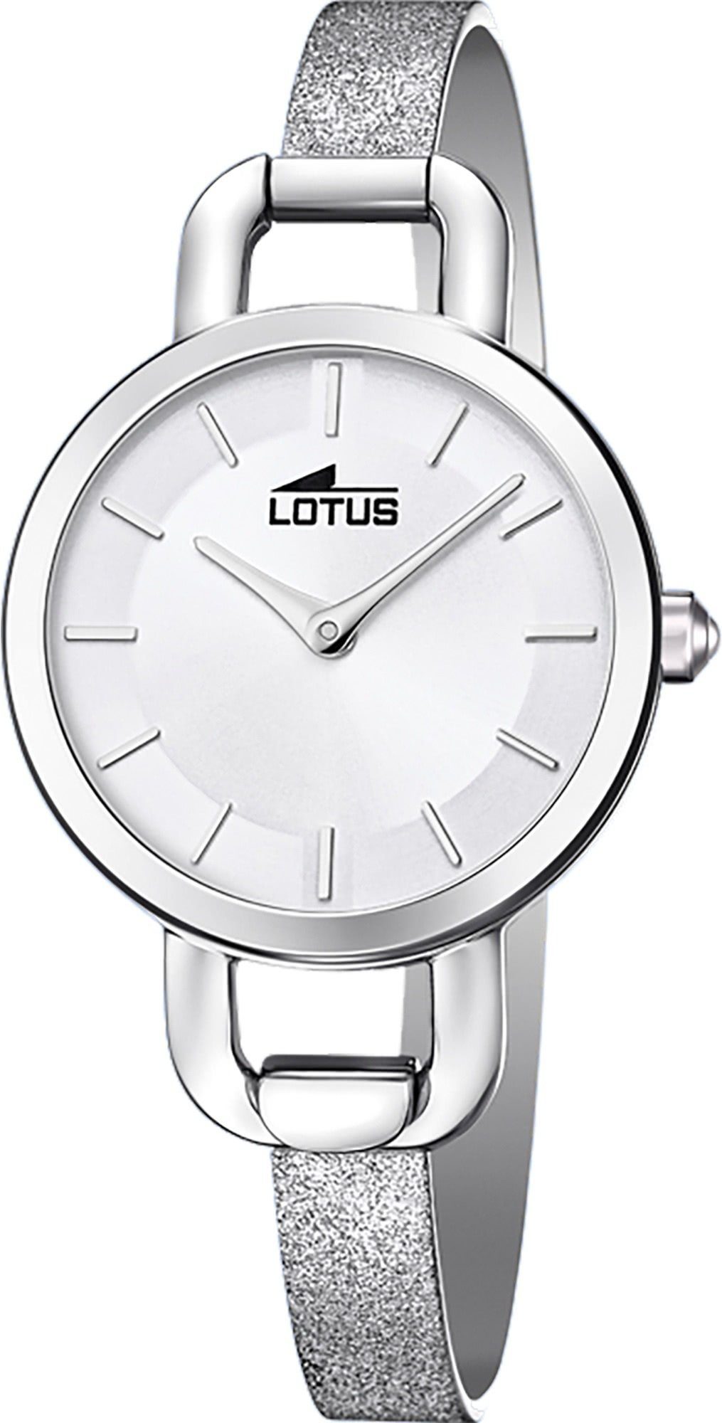 Lotus Quarzuhr Lotus Damen Armbanduhr Bliss 18746/1, Damenuhr rund, klein (ca. 28mm) Lederarmband silber