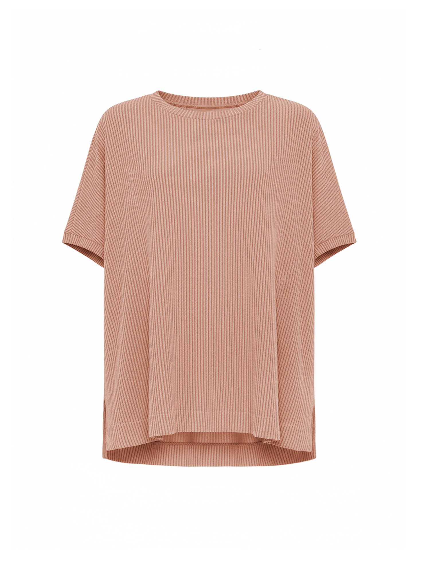 T-Shirt Damen Oversized Fledermausärmel Top Gerippt Loose