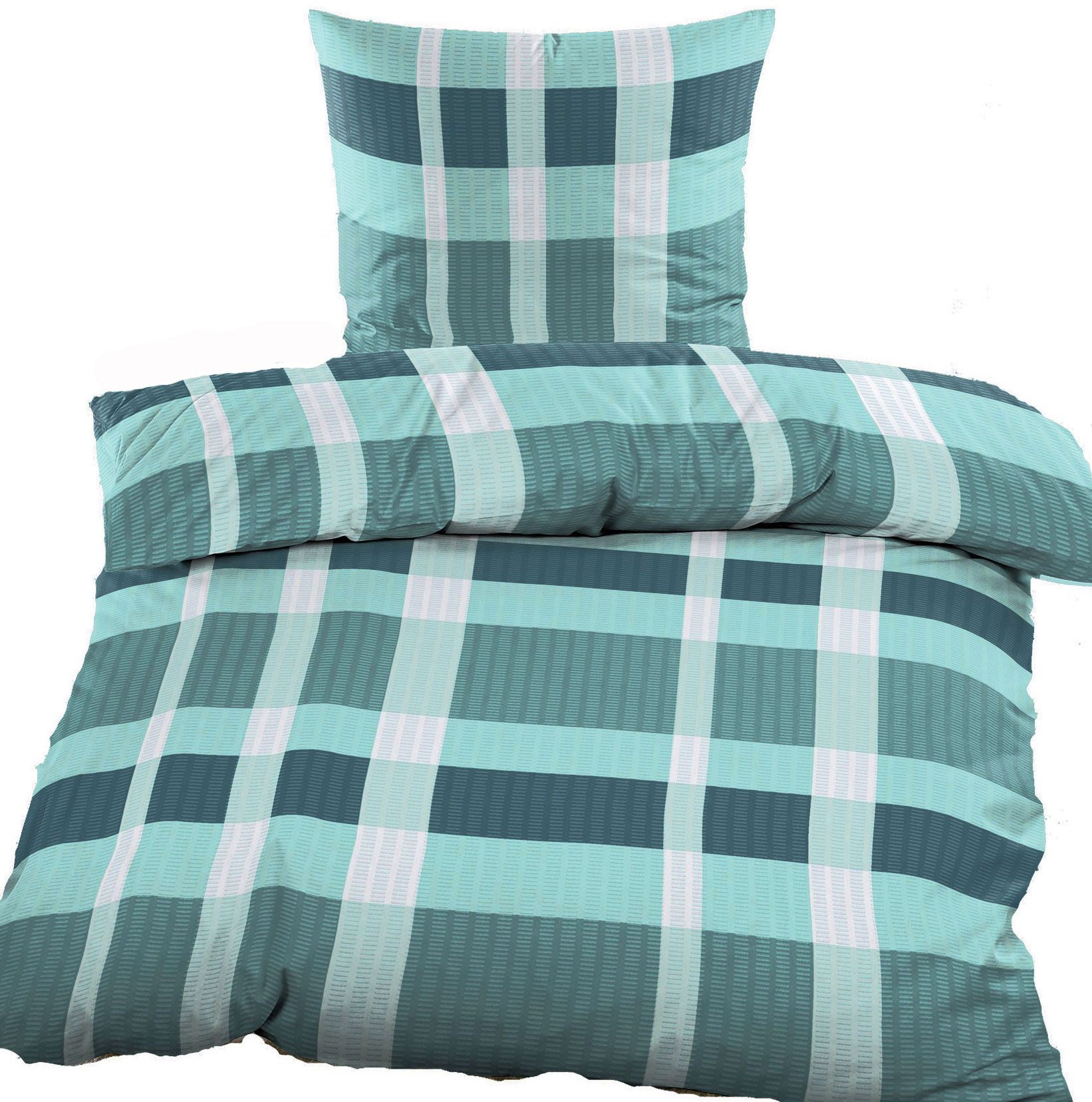 KH-Haushaltshandel Bettwäsche 4-tlg. Seersucker Bettwäsche, 2x(135x200 günstig online kaufen