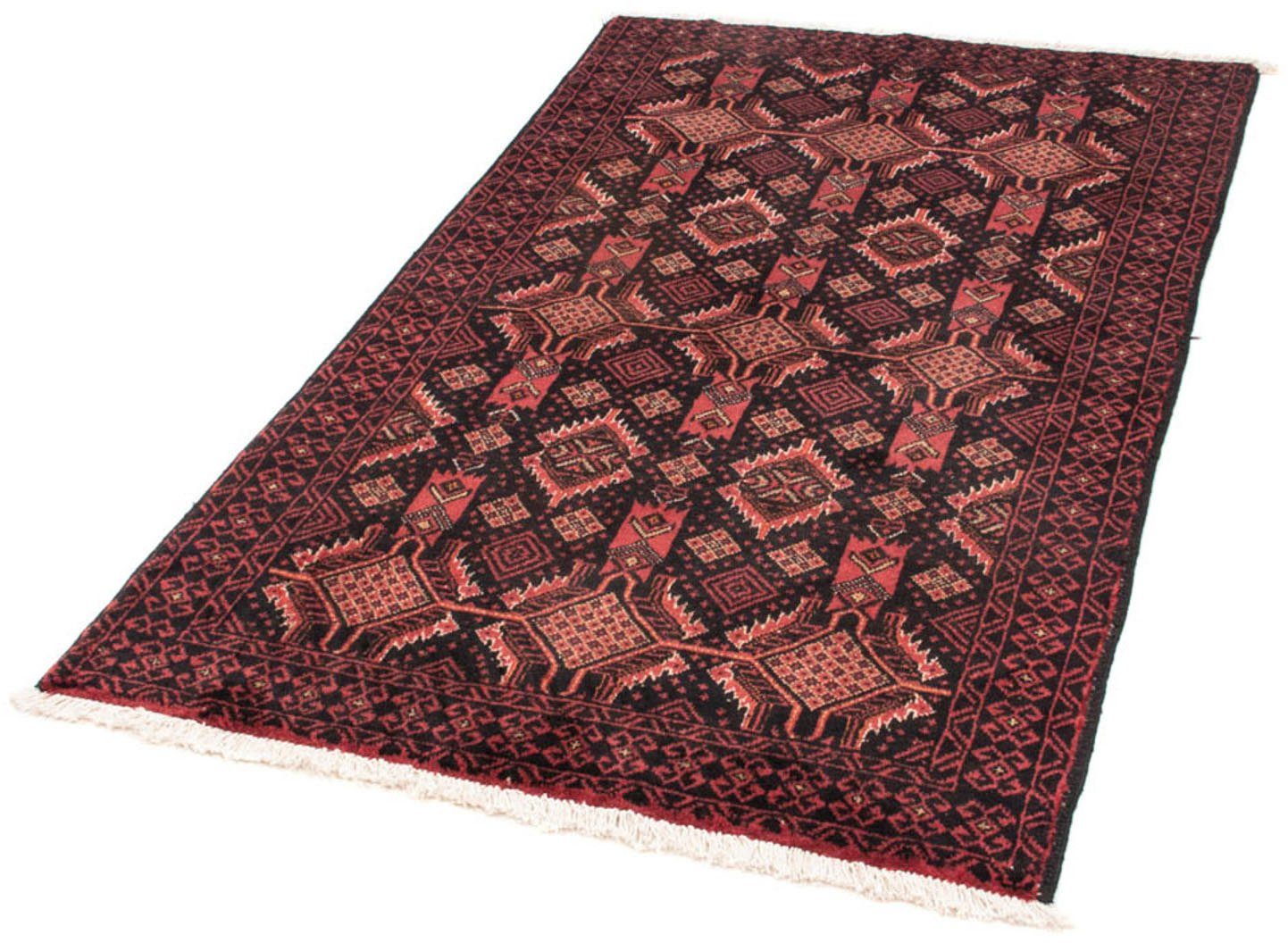 Hochflor-Läufer Belutsch Durchgemustert Rosso chiaro 176 x 101 cm, morgenland, rechteckig, Höhe: 8 mm, Handgeknüpft