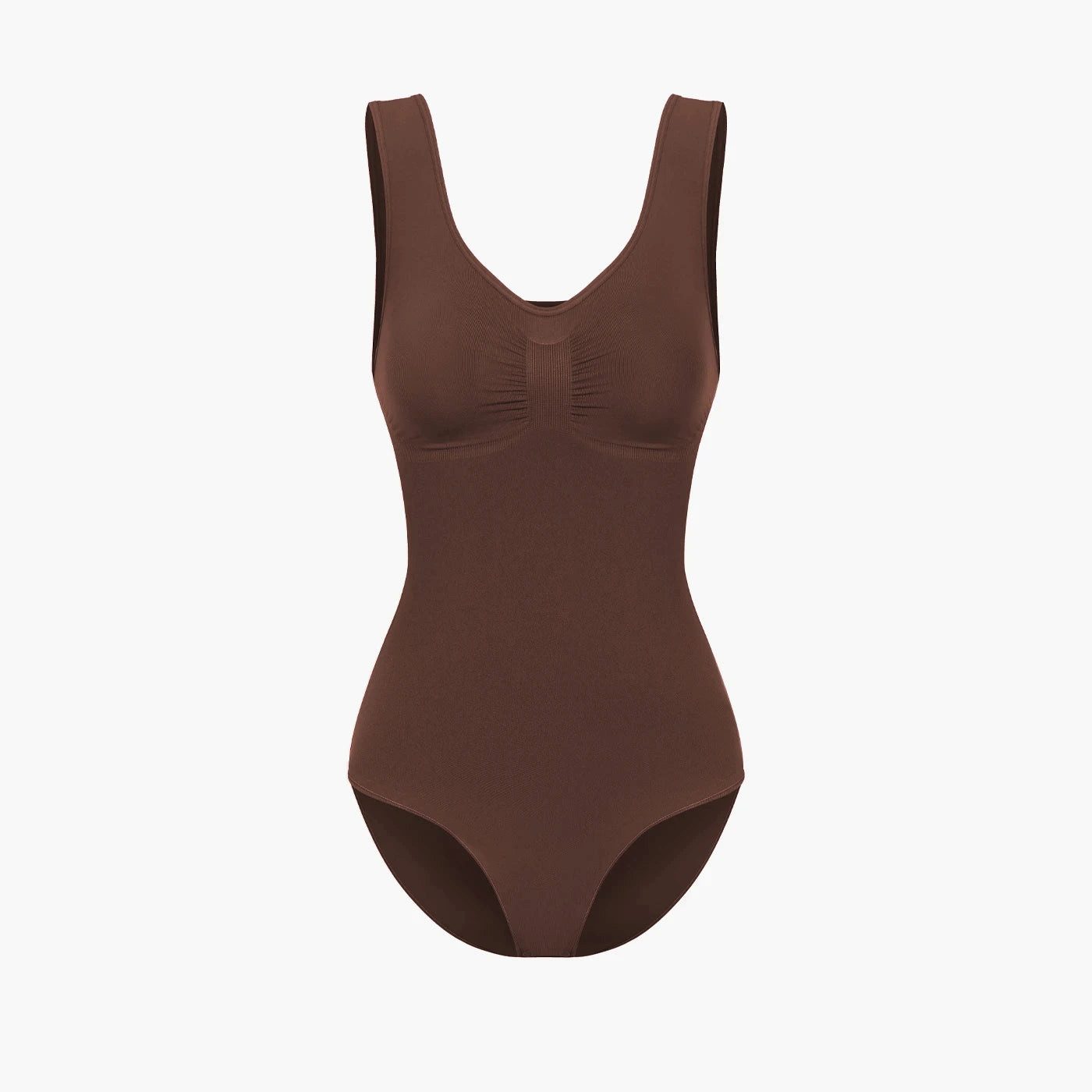 cfab Shaping-Body Tank Bodysuit Sculpting Shapewear mit Slip-Braun-3XL (1-tlg)