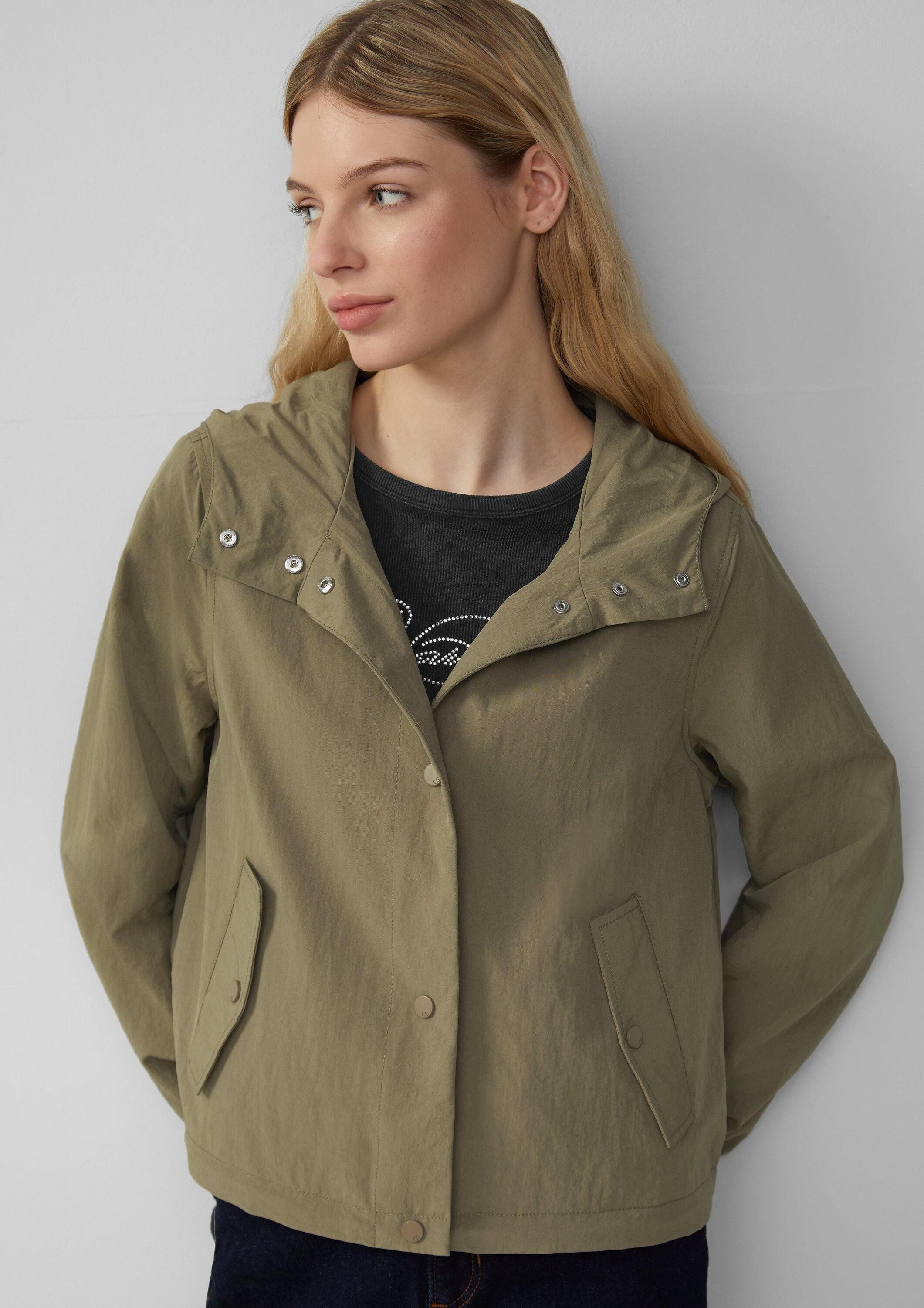 QS Funktionsjacke Outdoor-Jacke Nylon-Jacke mit Kapuze und verstellbarem Sa günstig online kaufen
