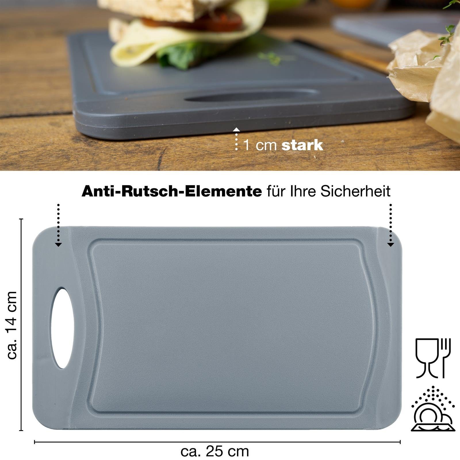 Moritz & Moritz Schneidebrett Frühstücksbrettchen, Kunststoff, (6er Set, 6-St), 14x25cm