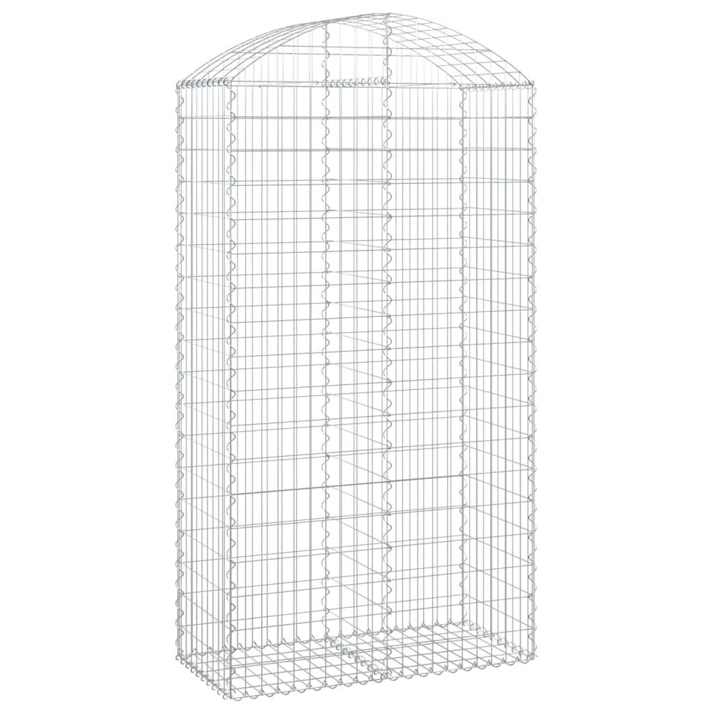 vidaXL Blumentopf Gabione mit Hochbogen 100x50x180/200 cm Verzinktes Eisen (1 St)