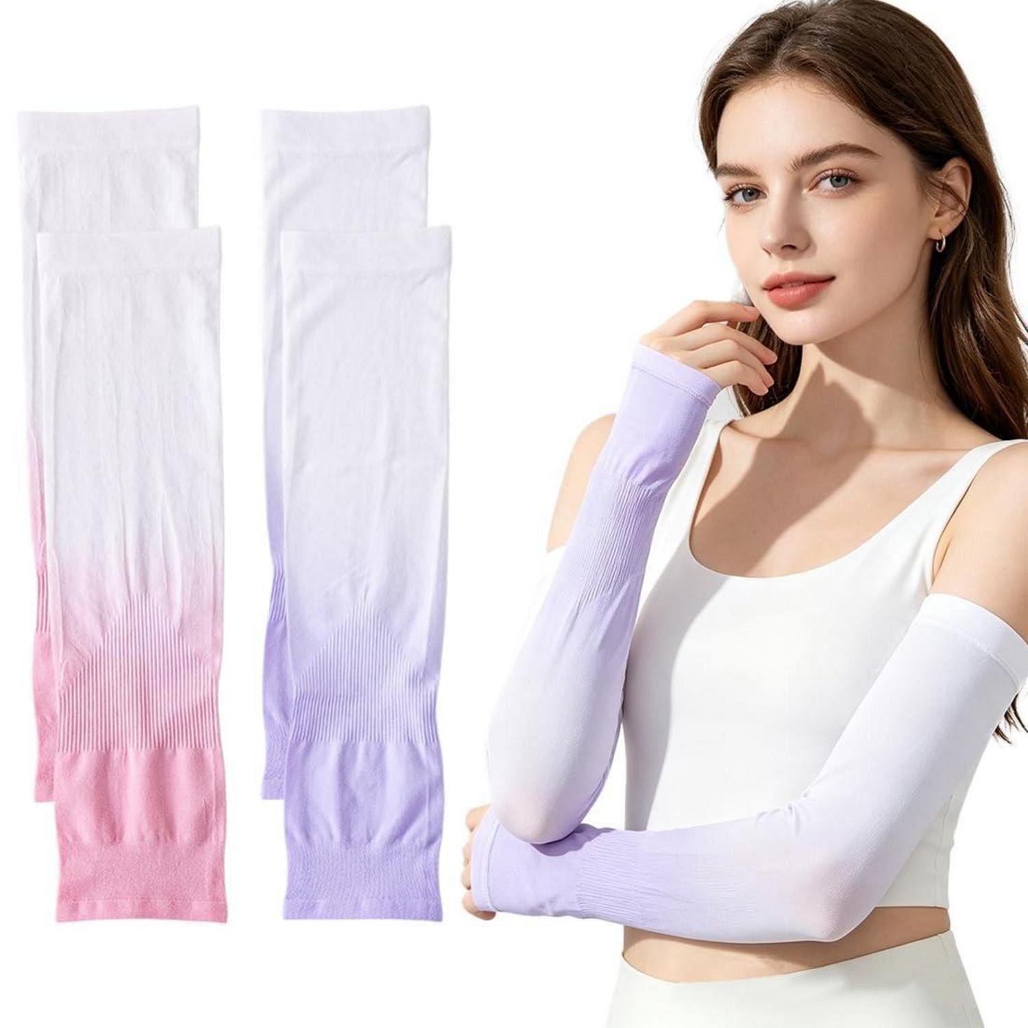 LuxusKollektion Armlinge Ärmel UV-Sonnenschutz 2 Paar Unisex Kühl