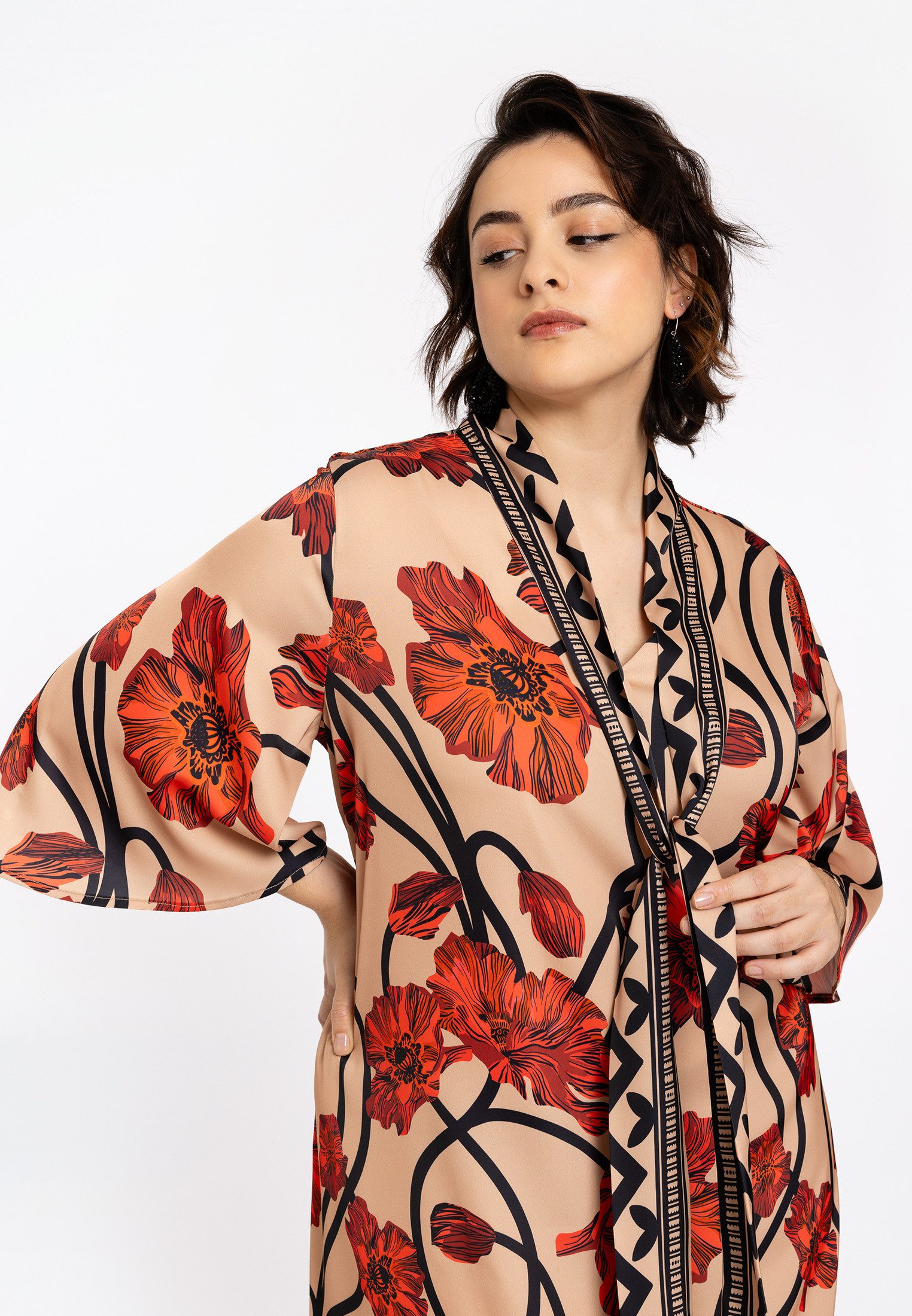 A-Linien-Kleid Damen Kleid mit Druck