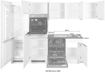 Kochstation Winkelküche KS-Brindisi, ohne Geräte, Stellbreite 290/170 cm