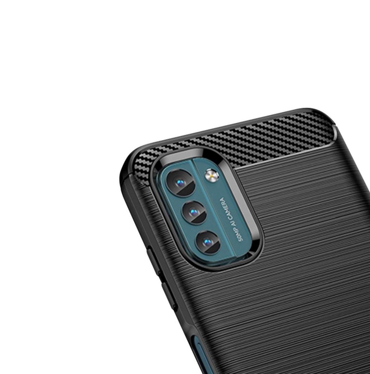 CoverKingz Handyhülle Hülle für Nokia G11/G21 Handyhülle Silikon Case Cover Bumper 16,51 cm (6,5 Zoll), Handyhülle Bumper Silikoncover Softcase Carbonfarben