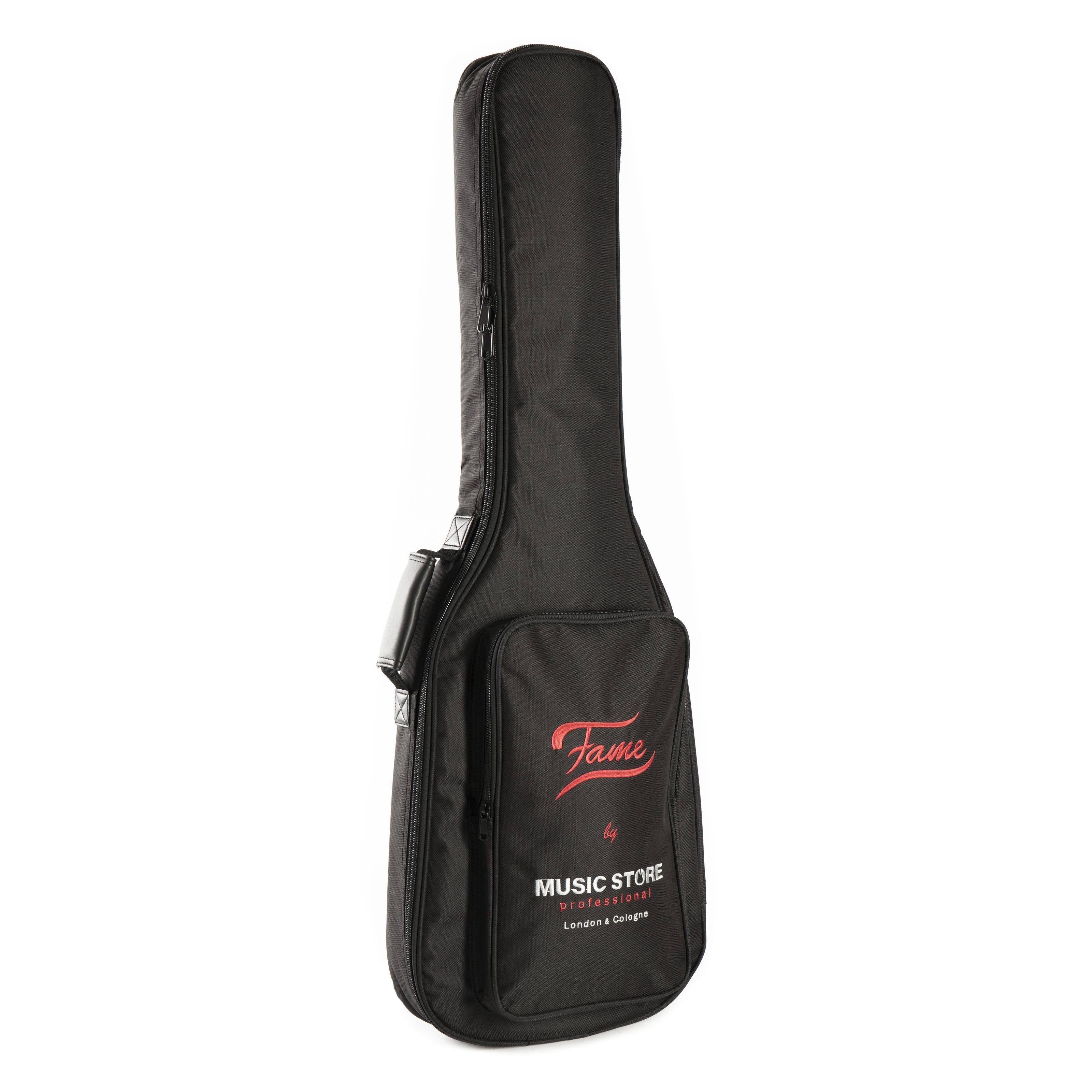 FAME Gitarrentasche (Gigbag E-Gitarre wetterfeste Gitarrentasche für Gitarre Bag mit zusätzlichem Zubehörfach und gepolsterten Tragegriff Electric Guitar Basic, Gitarrenkoffer und Gitarrentaschen, E-Gitarren Tasche), Gigbag E-Gitarre, wetterfeste Gitarren