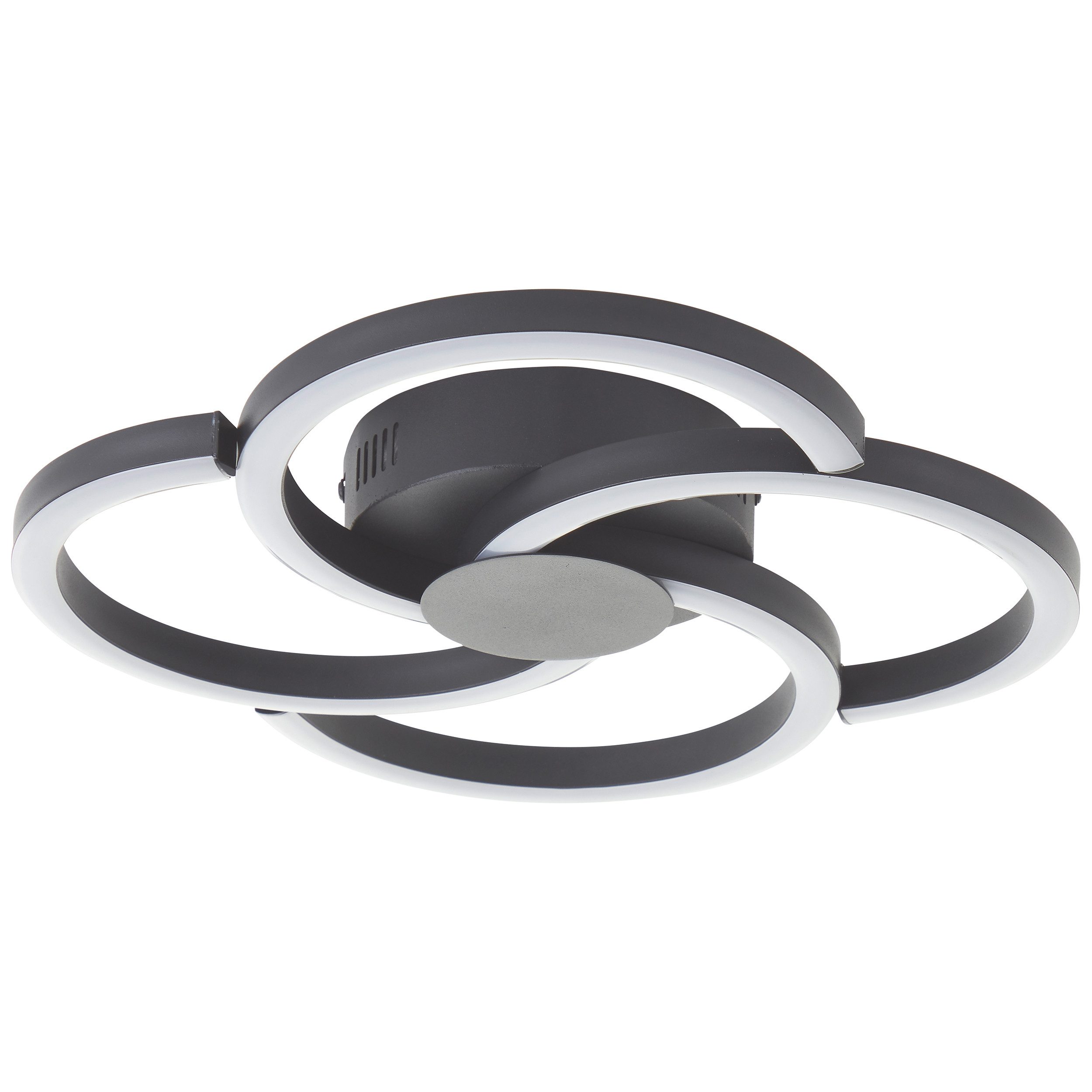 Brilliant LED Deckenleuchte Fico, LED fest integriert, Warmweiß, Ø 34 cm, 2300 lm, 3000 K, Aluminium, schwarz