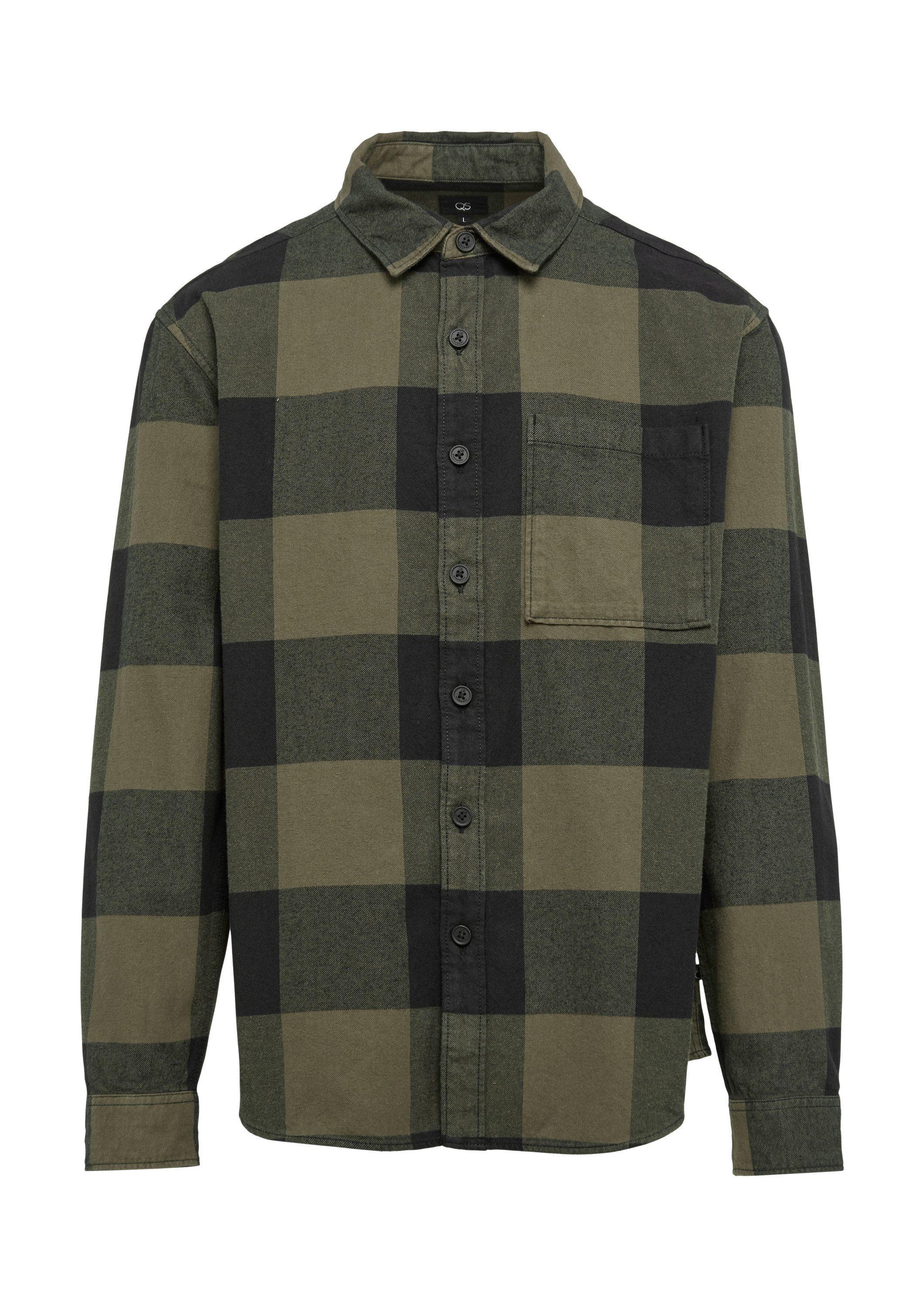 QS Langarmhemd Hemd Relaxed Fit: Flanellhemd günstig online kaufen