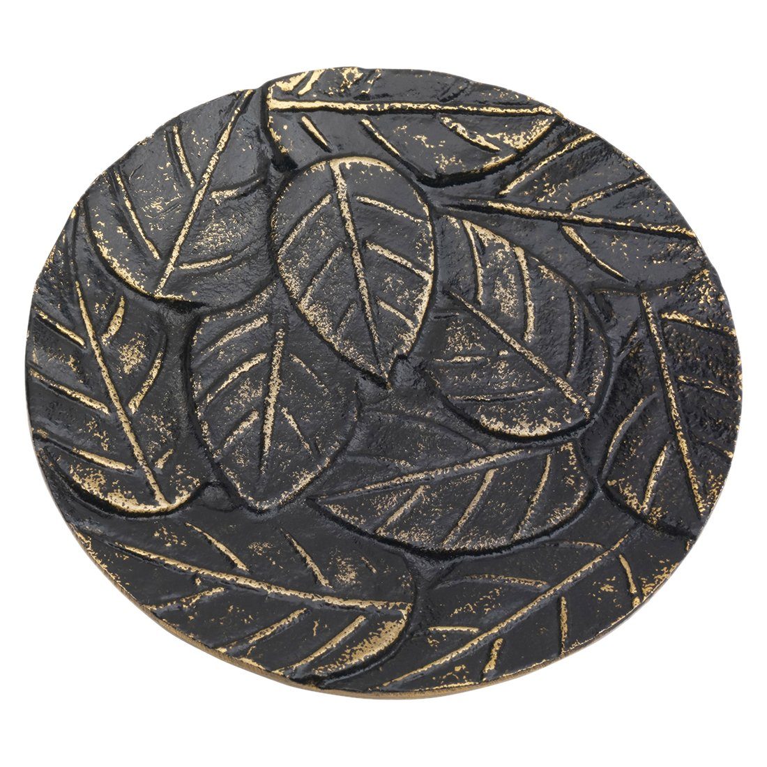 NKlaus Kerzentablett Kerzenteller Aluminium Schwarz - Gold Ø 12cm Unter