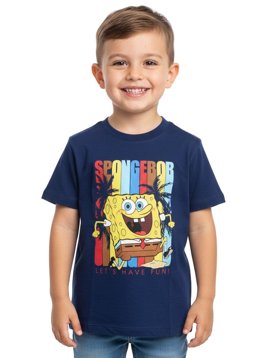 T-Shirt Spongebob Schwammkopf T-Shirt Let's have fun Oberteil kurzärmlig