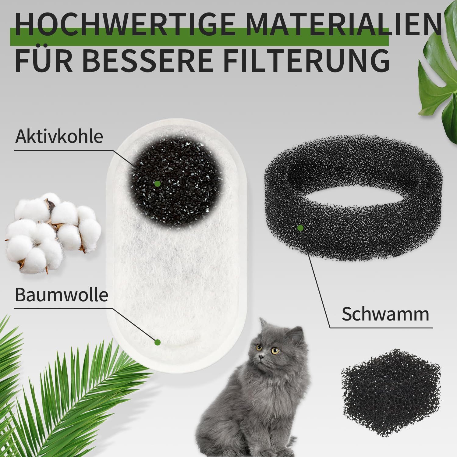 BlingBin Trinkbrunnen 16 Stück Katzenbrunnen Filter, günstig online kaufen
