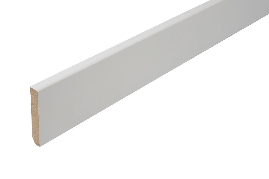 Südbrock Sockelleiste Sockelleiste weiß 12 x 70 MDF lackiert RAL 9010 Fussleiste, L: 250 cm, H: 7 cm, 1-St.