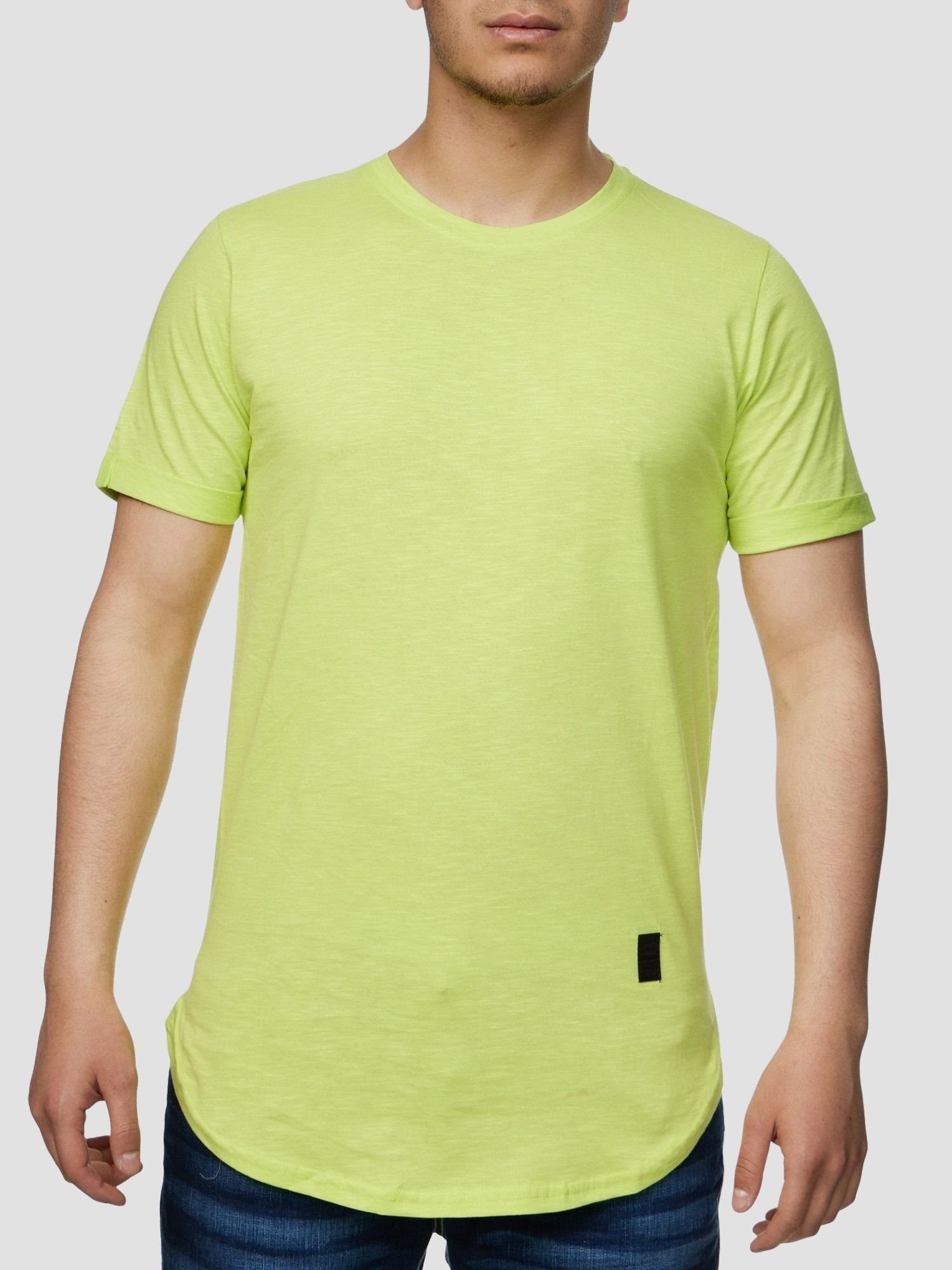 John Kayna T-Shirt John Casual Limone (Shirt Kayna Freizeit Polo 1-tlg) TS-3659 Fitness Kurzarmshirt T-Shirt Tee