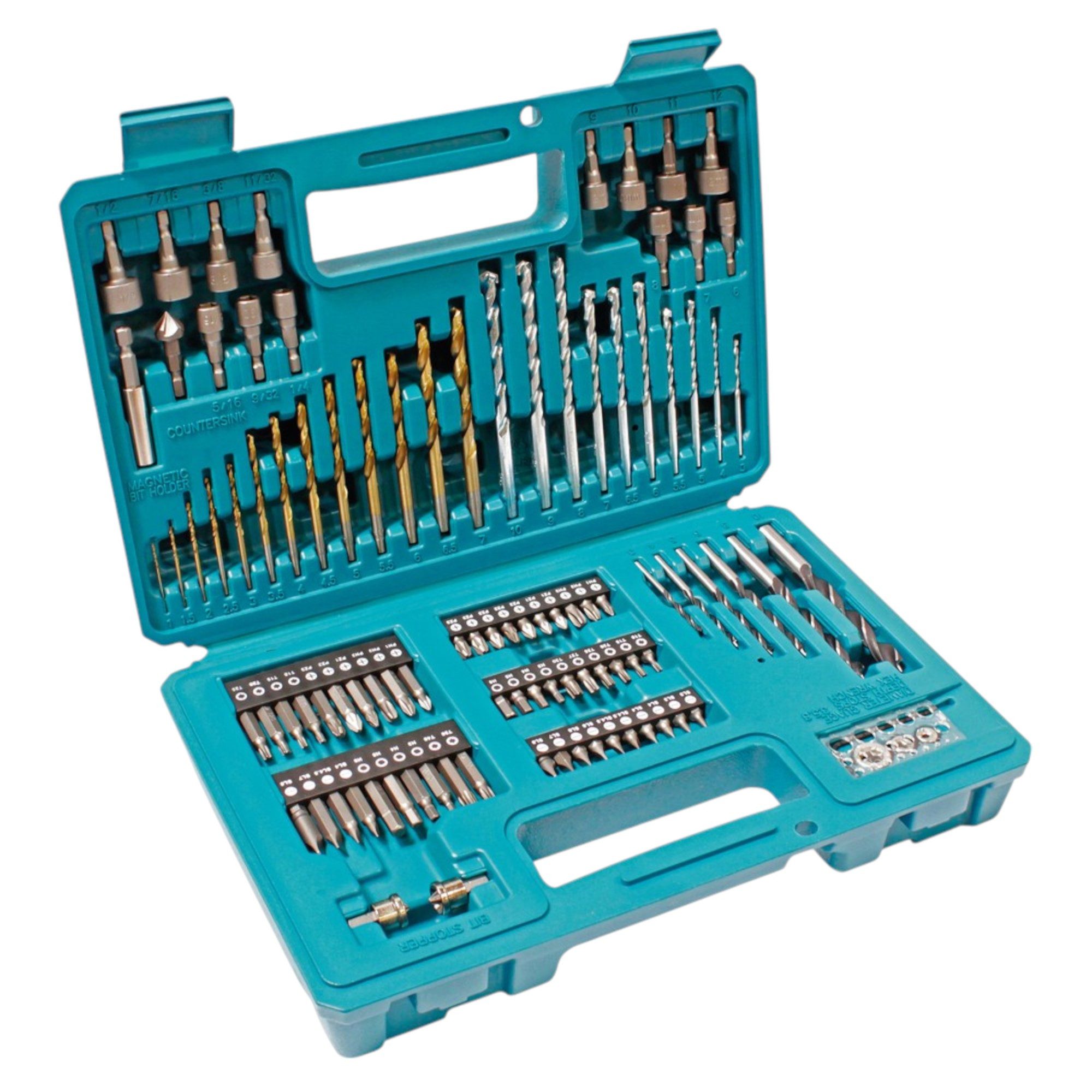 Makita Schlagbohrmaschine DHP 485 Z 18 V 50 Nm + 102 tlg. Bit Bohrer Set - ohne Akku, ohne Lade