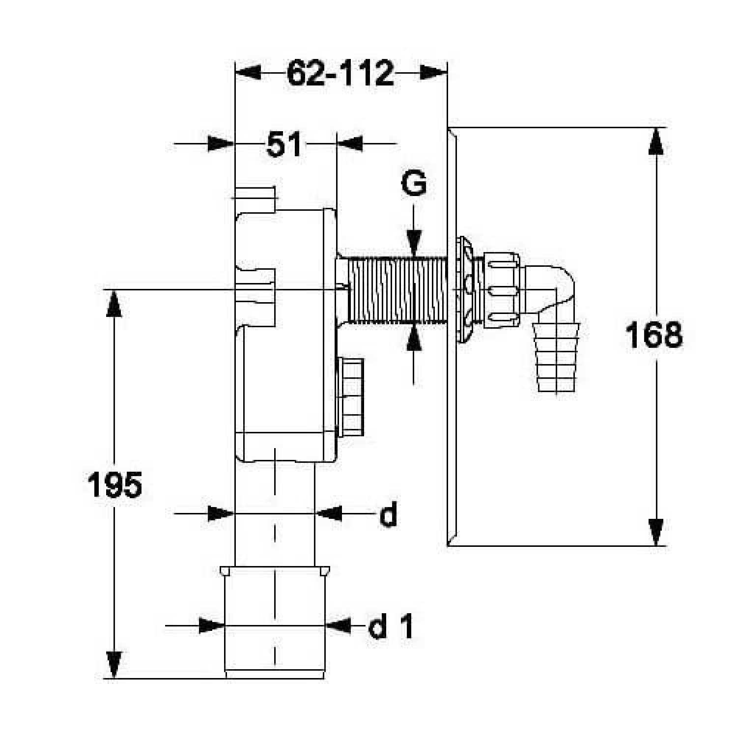 Stabilo Sanitär Siphon Unterputz Siphon Anschluss-Set DN50/40 und 1/2" Geräteventil – Bild 4 von 4