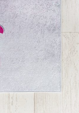 Kinderteppich Kinderteppich Kinderzimmerteppich Mädchen, Mazovia, 80 x 150 cm, Kurflor, Waschbar in Waschmaschine, Höhe 5 mm, Rutschfest