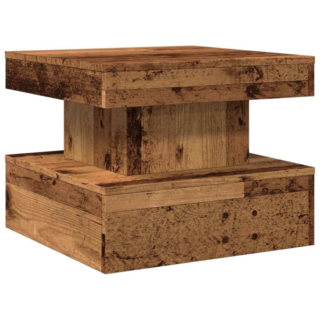 vidaXL Couchtisch NA Couchtisch mit LED Leuchten Altholz-Optik 50x50x40 cm