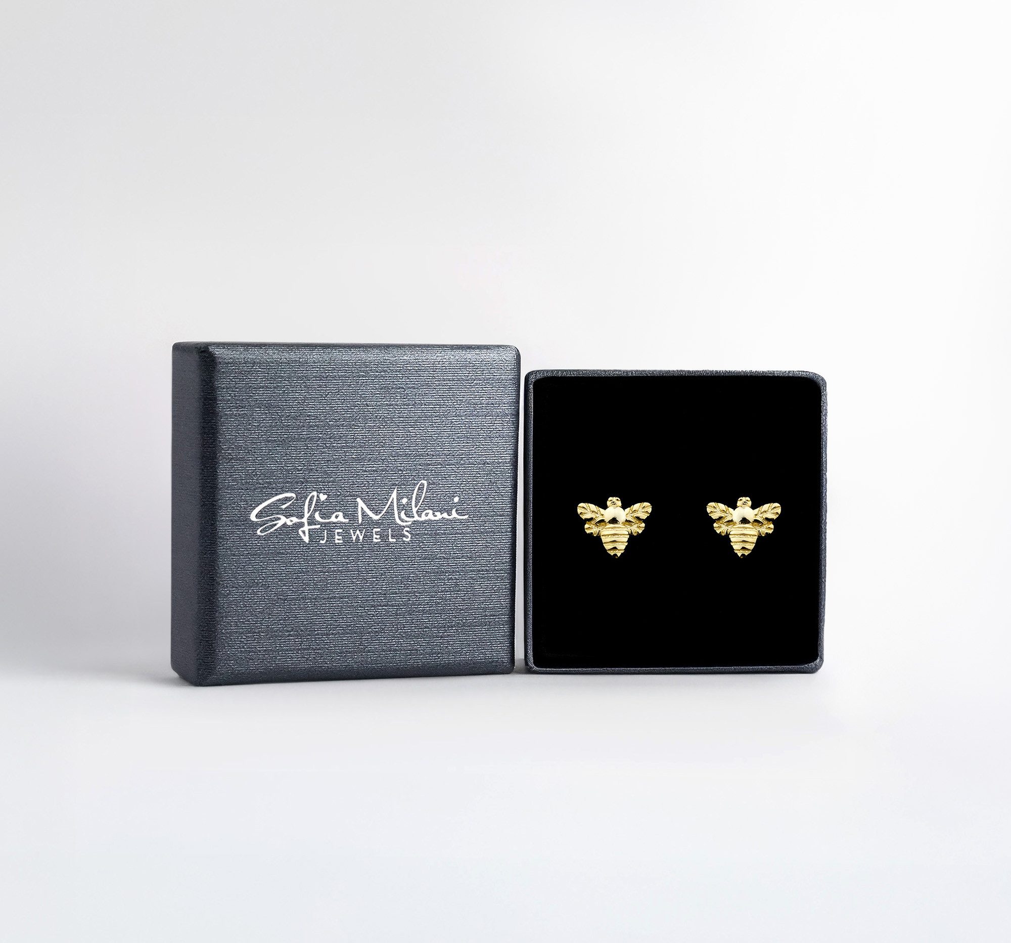Sofia Milani Paar Ohrstecker Biene, 925 Silber Damen Schmuck - E1388