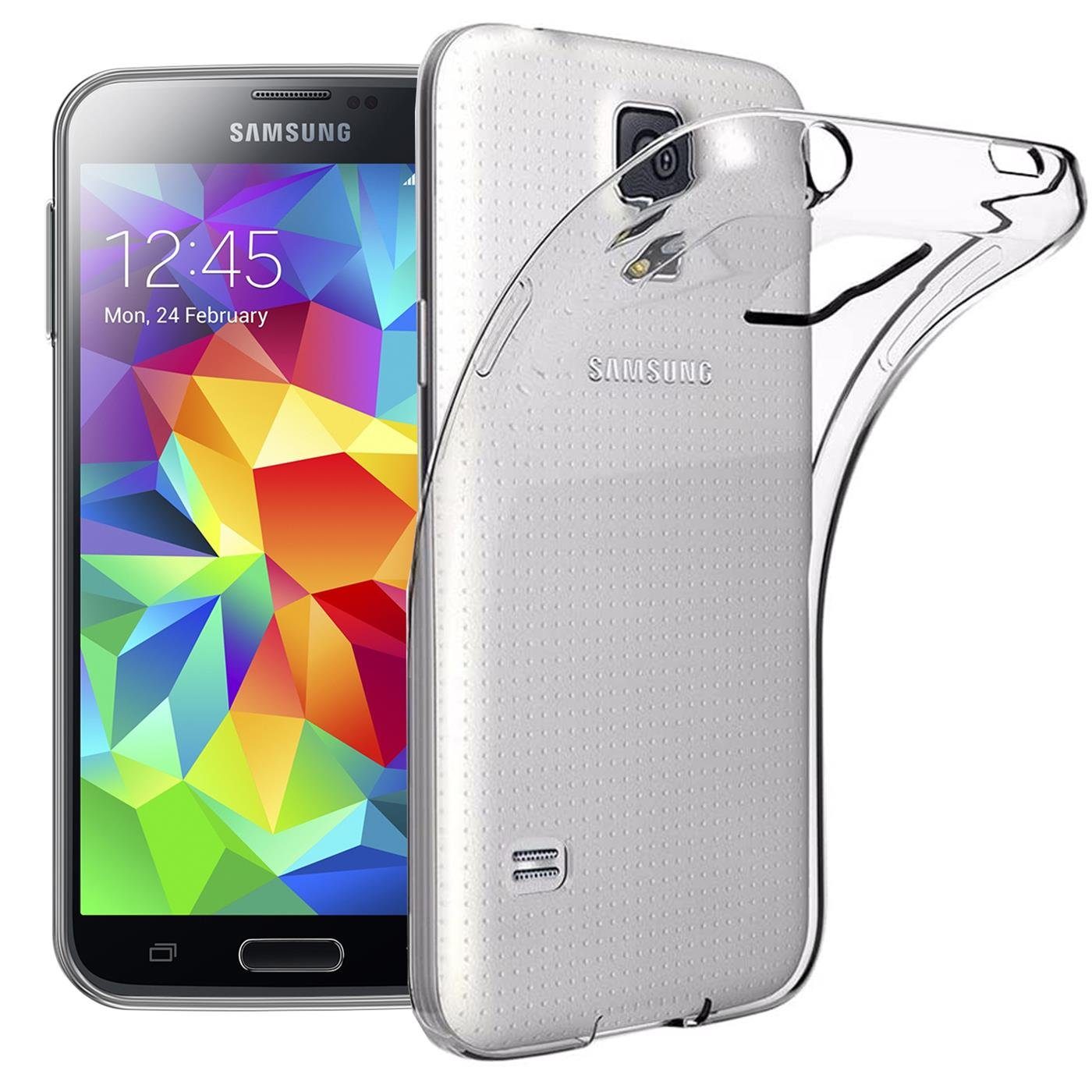 CoolGadget Handyhülle Transparent Ultra Slim Case für Samsung Galaxy S5 5,1 Zoll, Silikon Hülle Dünne Schutzhülle für Samsung S5 Hülle