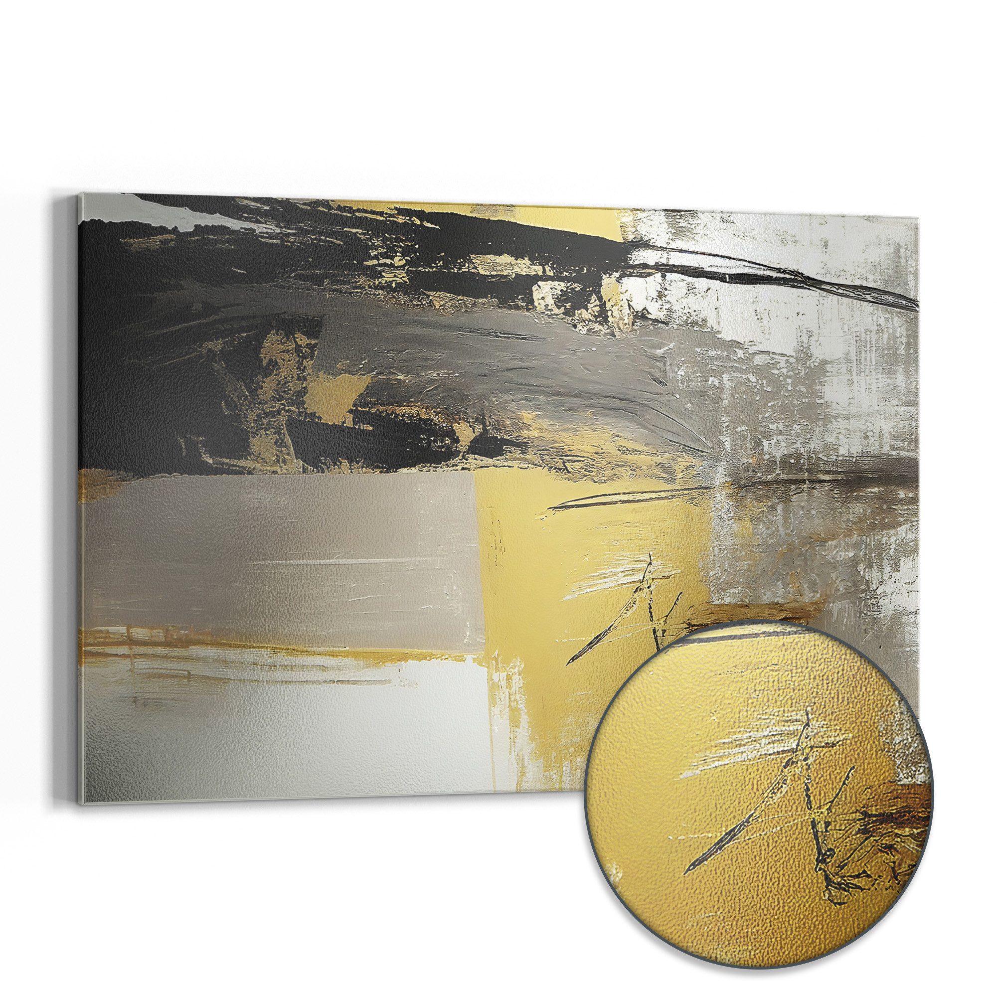 DEQORI Magnettafel 'Goldene Kontraste', Metall Whiteboard für alle Magnete, Magnetboard magnetisch