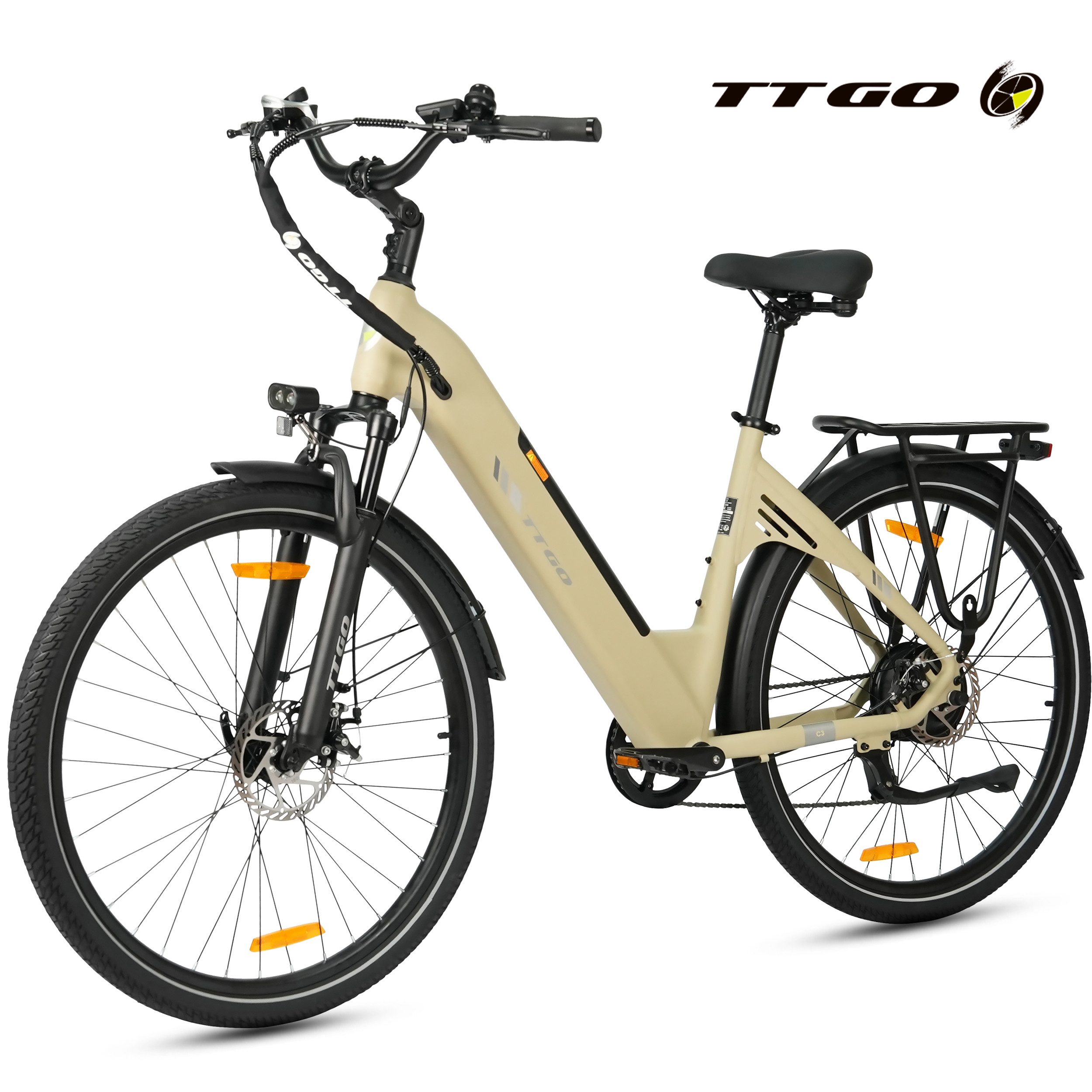 TTGO E-Bike Cityrad 28 Zoll, 150km Reichweite, C3 2.0, Elektrofahrrad, 650Wh Pedelec, 7 Gang SHIMANO, Kettenschaltung, Heckmotor, 650 Wh, 5 Unterstützungsstufen, Leicht nur 25kg, Tiefeinsteiger-Rahmen