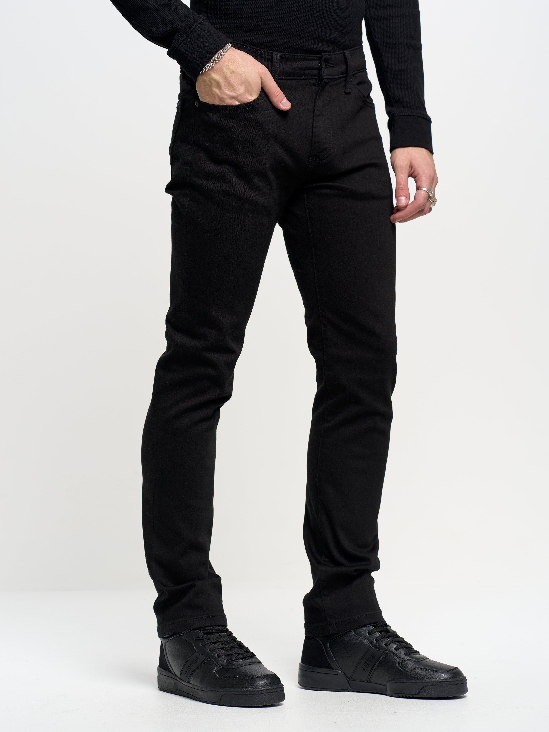 BIG TERRY (1-tlg) metallicschwarz STAR Slim-fit-Jeans