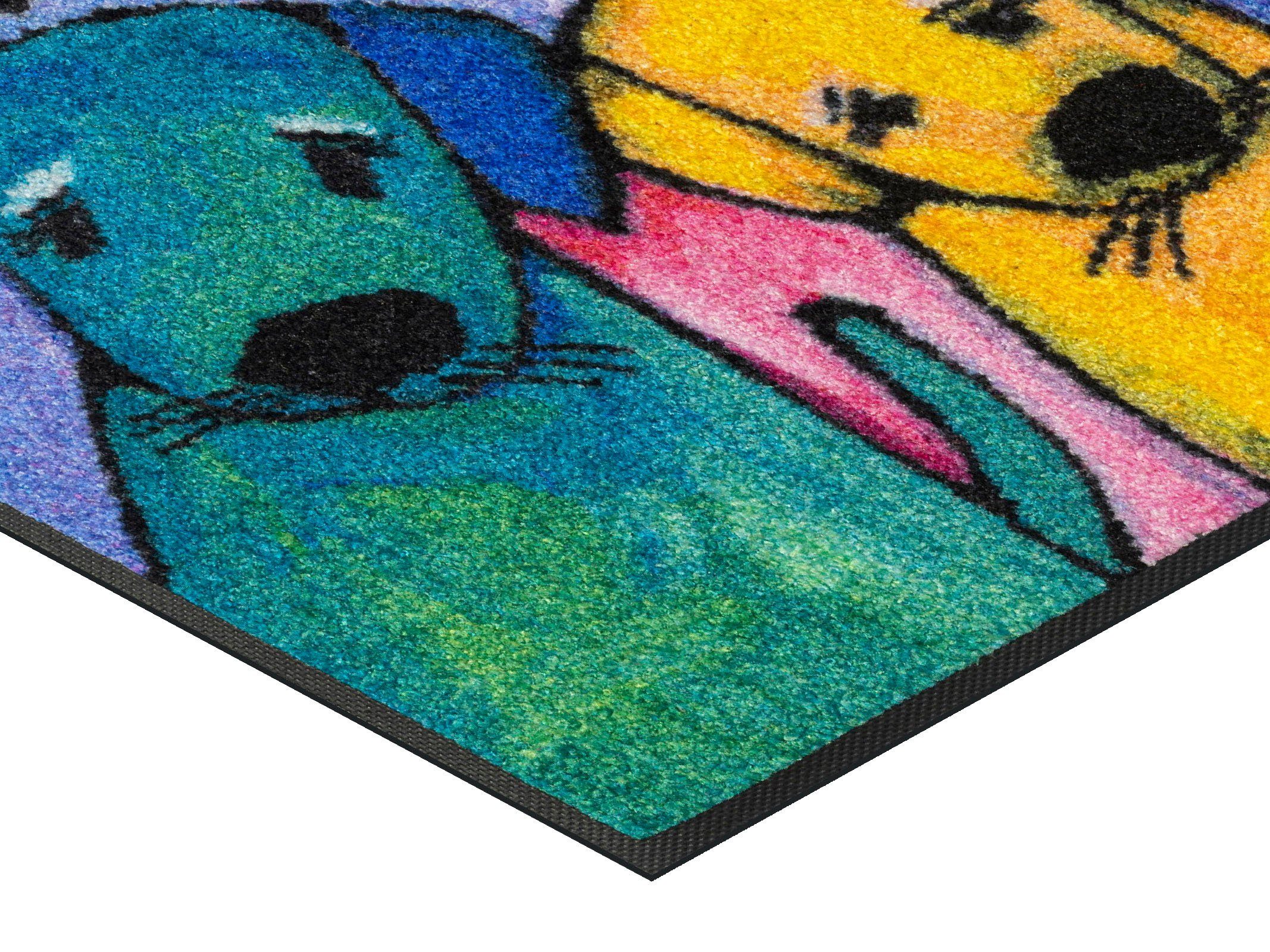 wash+dry by Kleen-Tex Fußmatte Doggies, rechteckig, Höhe: 7 mm, Schmutzfangmatte, Motiv Hunde, modenes Design, rutschhemmend, waschbar – Bild 5 von 5