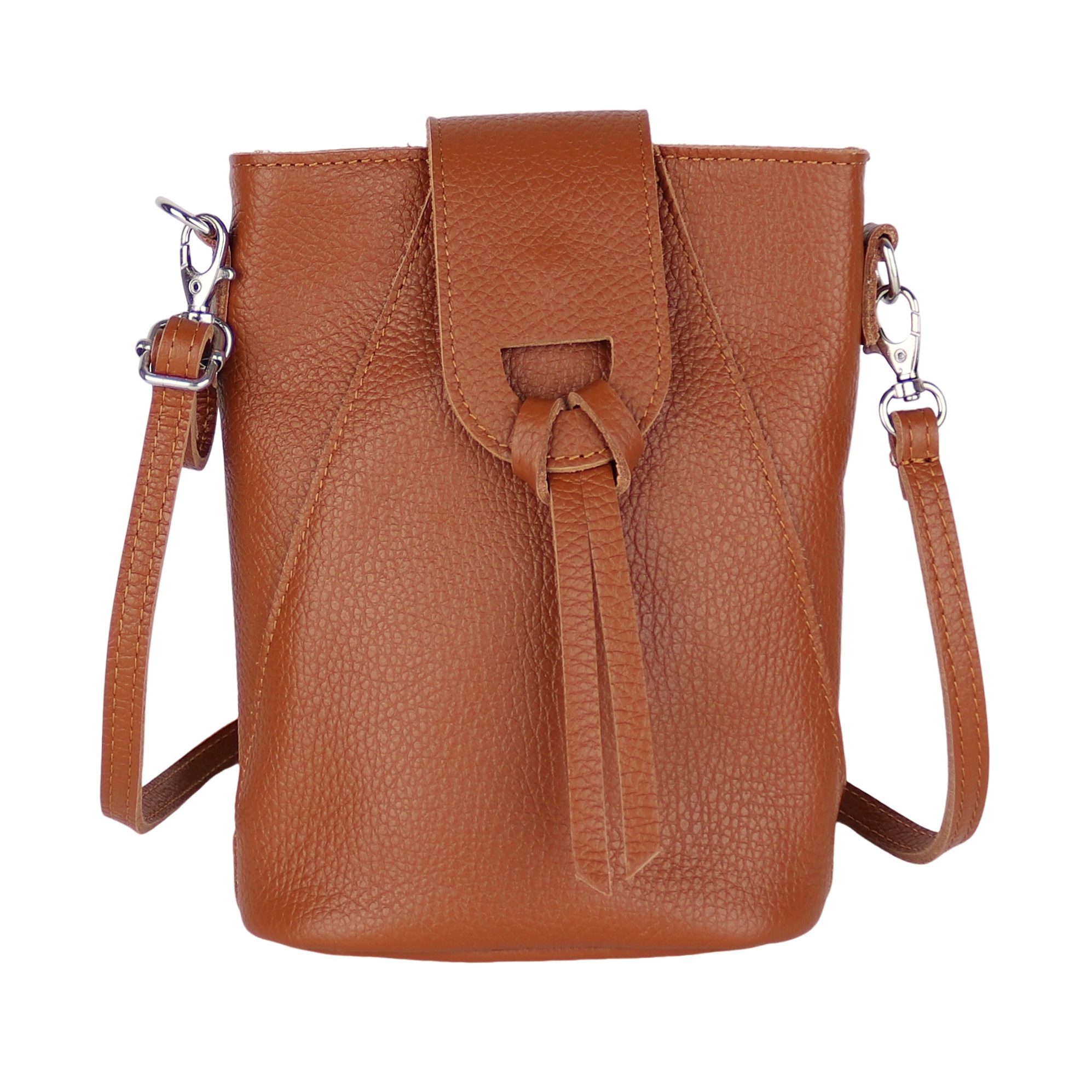 MIRROSI Umhängetasche Damen Crossbody Bag, Echtleder Made In Italy, 14,5x19x6cm