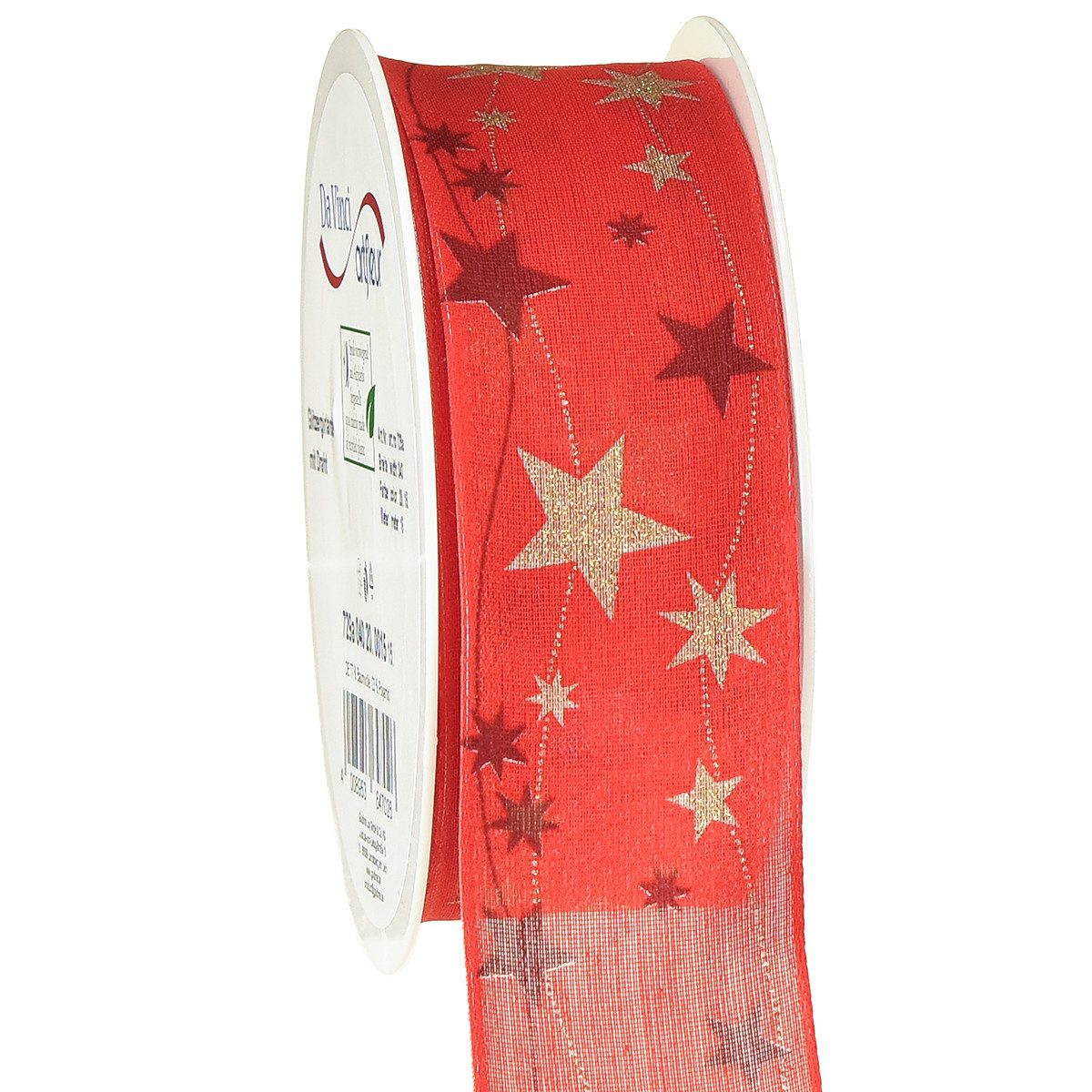 Goldina Loy GmbH + Co KG Dekoband Festliches Sternenband für stilvolle Weihnachtsdekoration und
