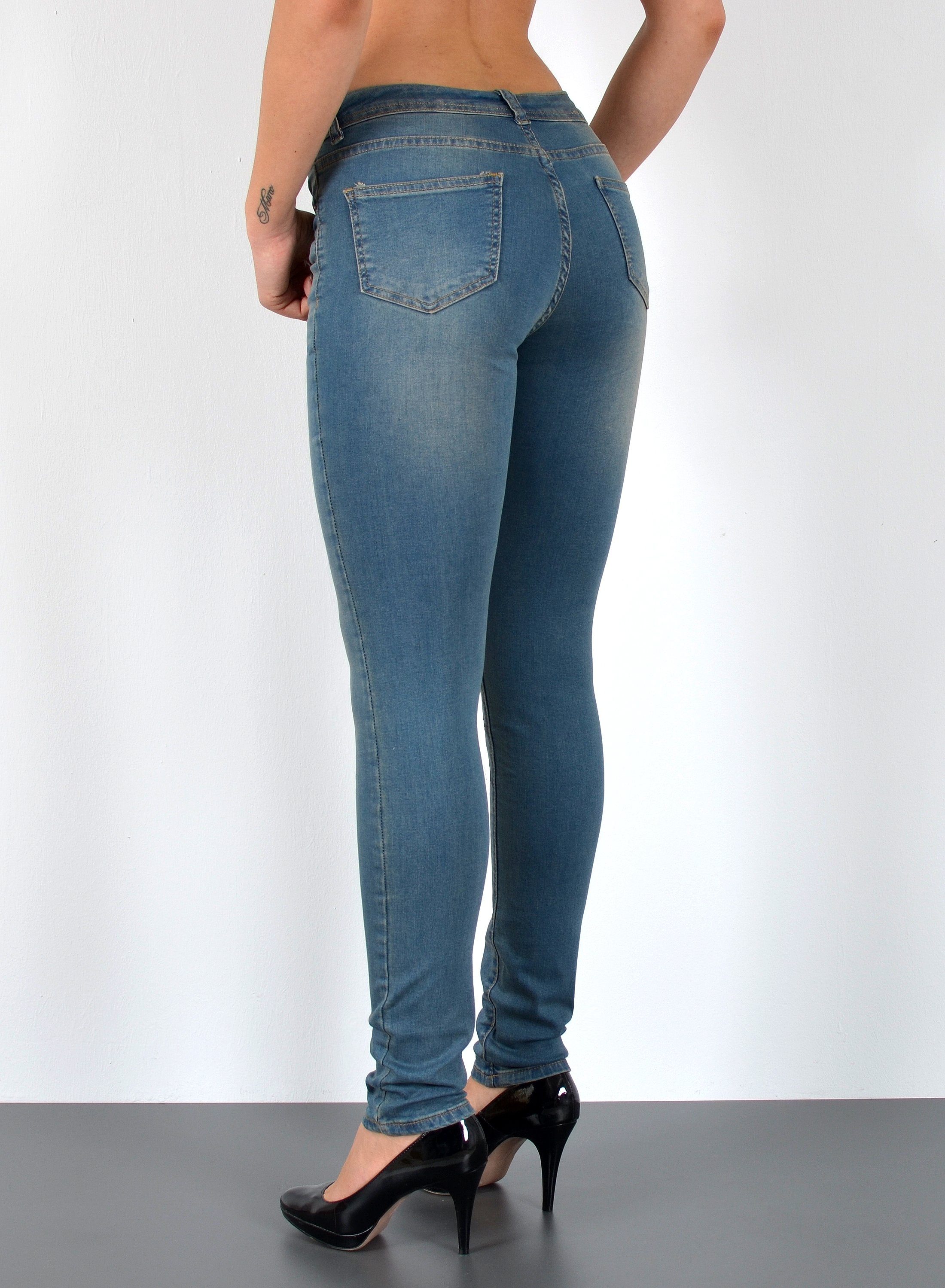 ESRA Skinny-fit-Jeans S800 Damen Jeanshose Skinny Leg High Waist Jeans Stretch