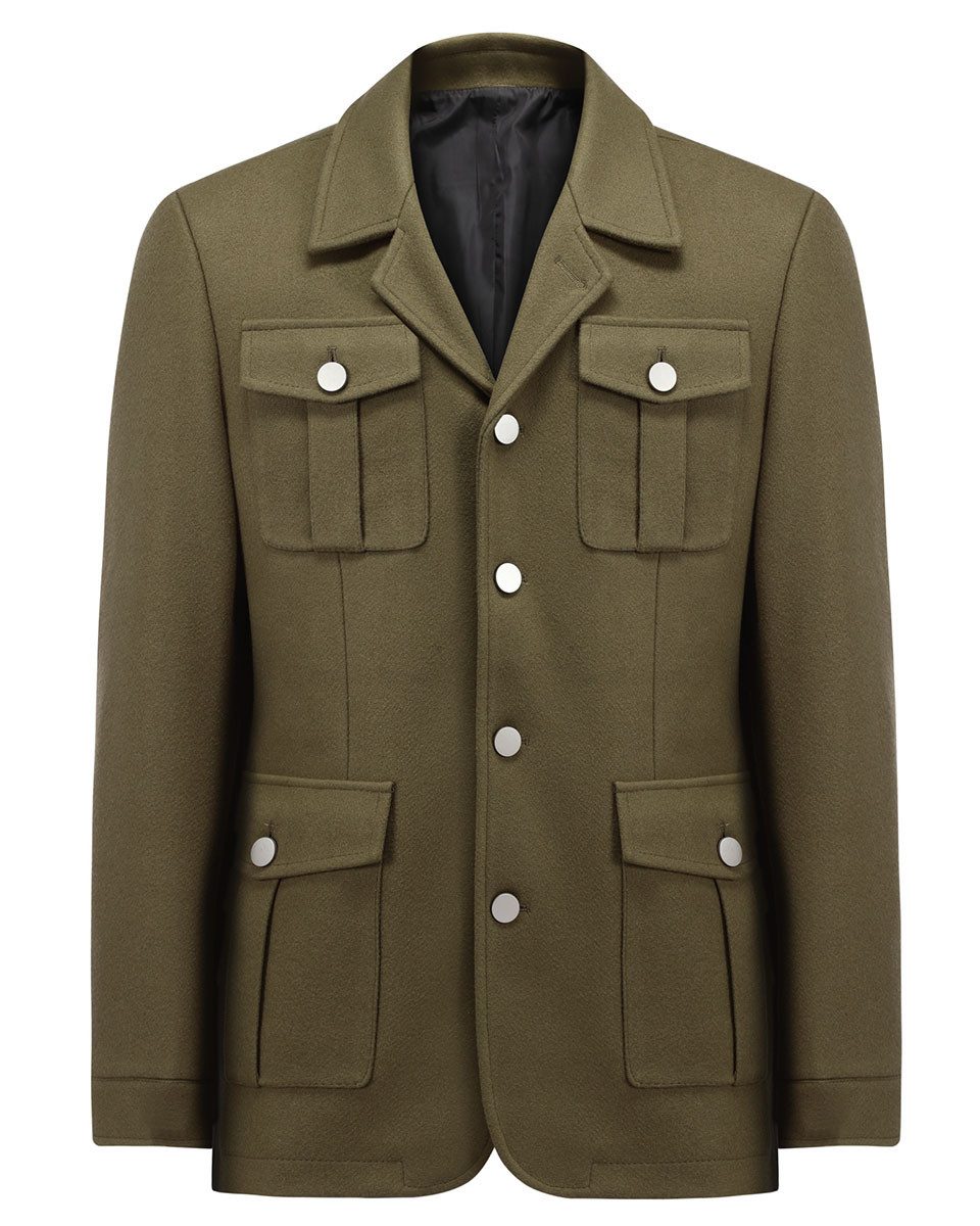 Allthemen Wollmantel mit Reverskragen klassisch Herren Kurzmantel lässiger Mantel