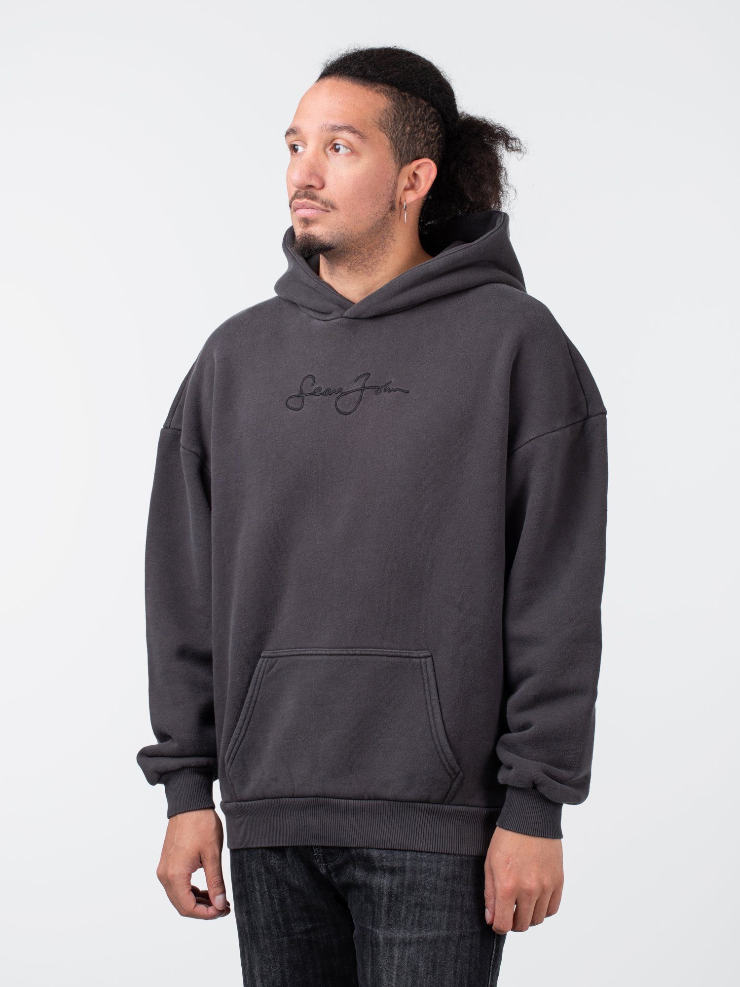 Sean John Hoodie Sean John Script Logo Cold Pigment Dye Hoodie