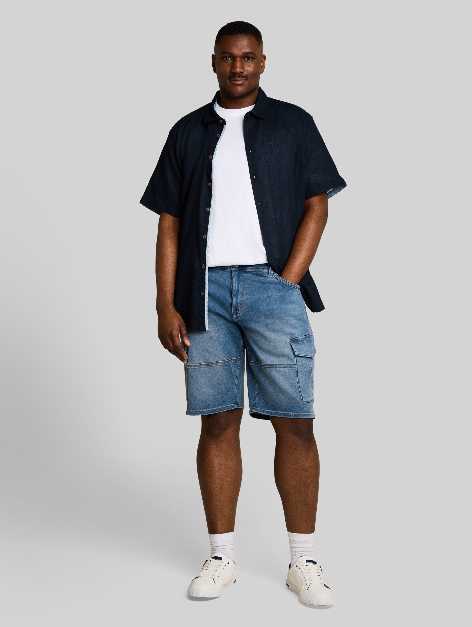 TOM TAILOR PLUS Bermudas Jeanshosen Plus Size - Cargo Jeans Shorts