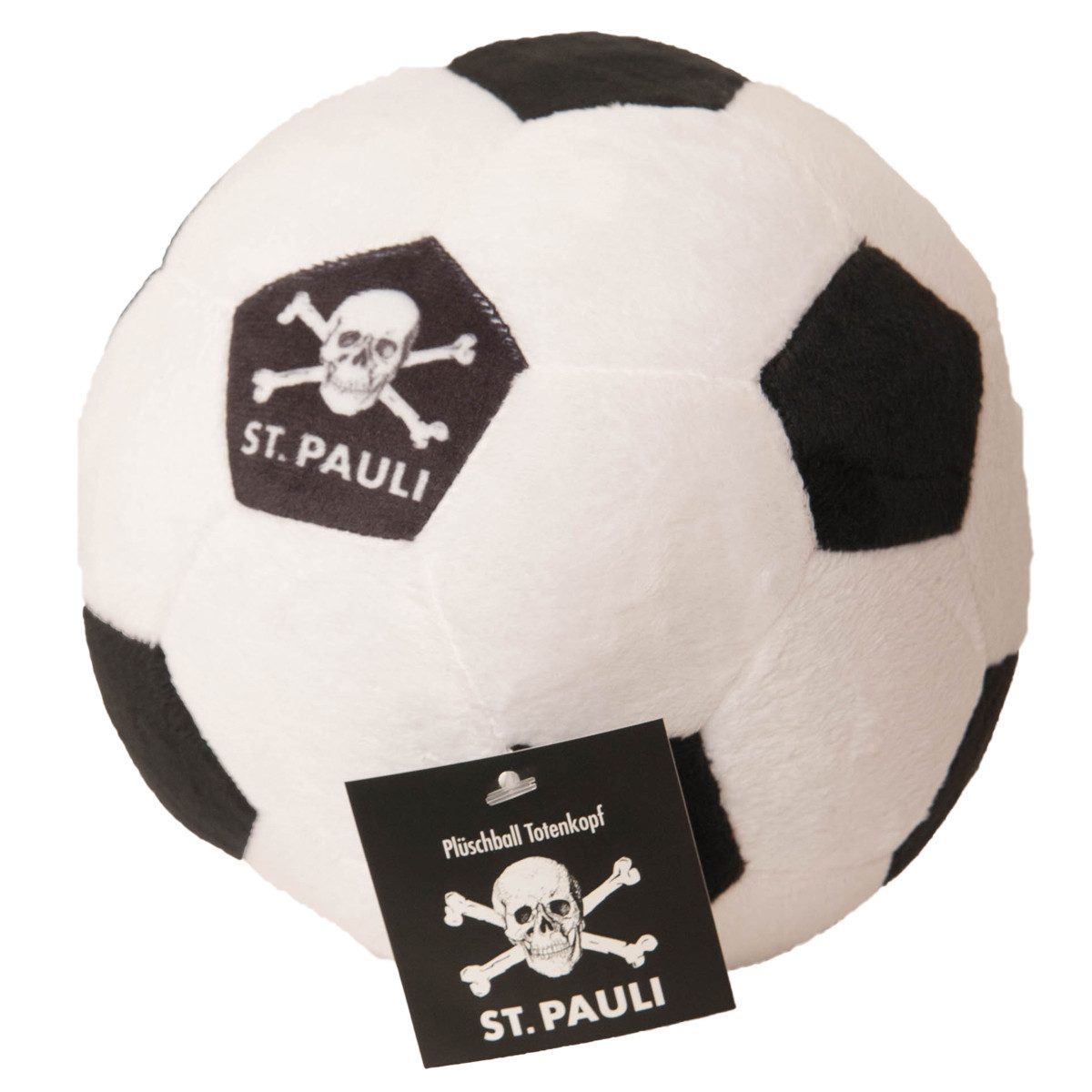 FC St. Pauli Kuscheltier FC St. Pauli - Plüschball Totenkopf - schwarz-weiß