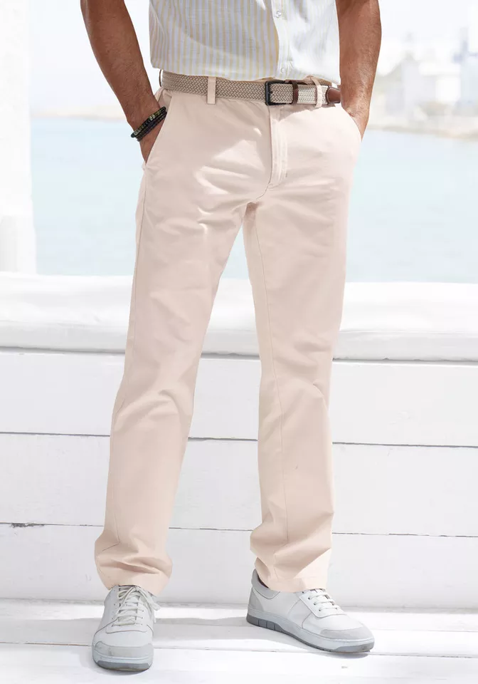John Devin Chinohose Regular-fit, lange Oxford Hose aus elastischer Baumwoll-Qualität, in 3 Längen: 30 & 32 & 34