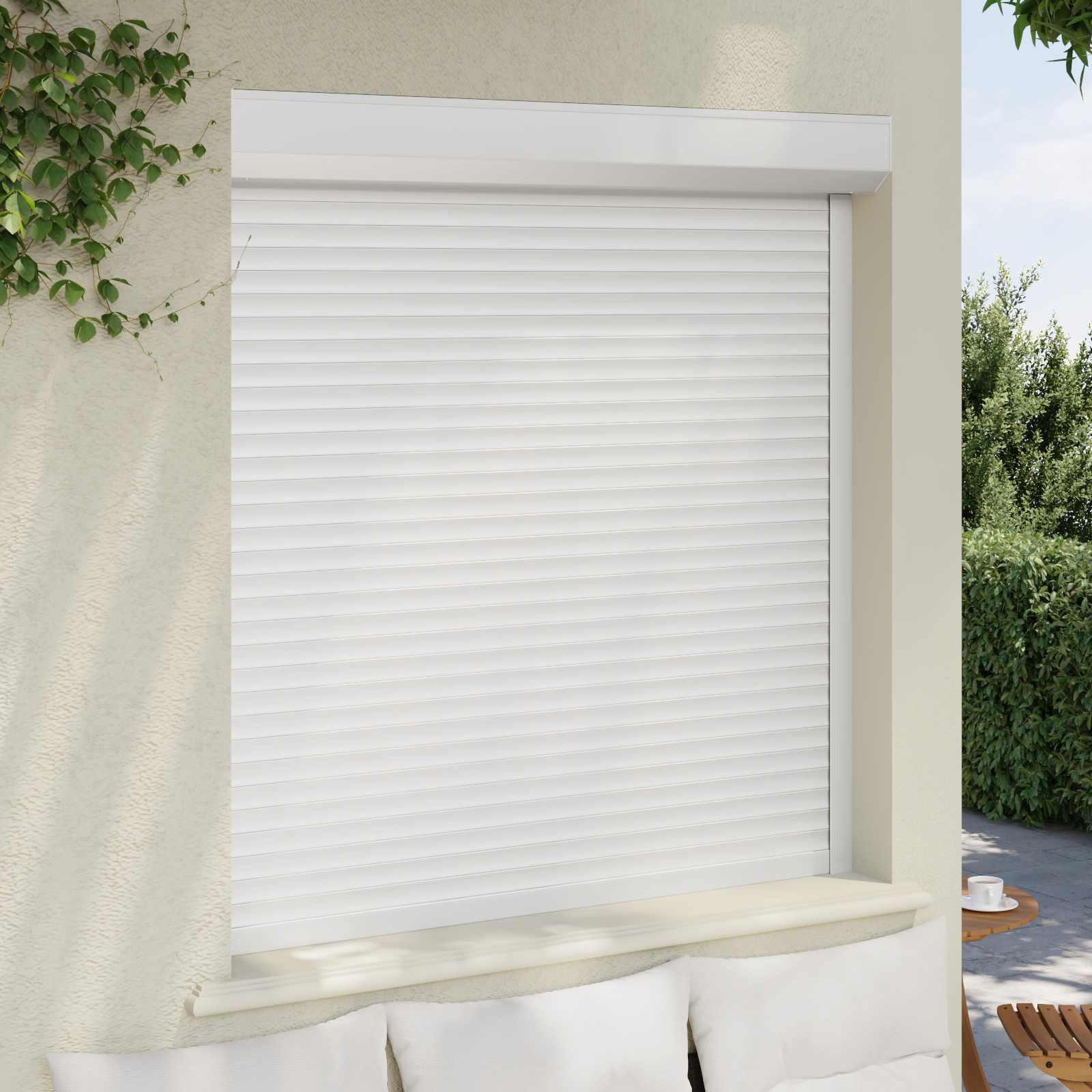 vidaXL Fensterladen Rollladen Weiß 130 x 140 cm Aluminium und Polyurethan, BxH: 14x140 cm, (1-St)