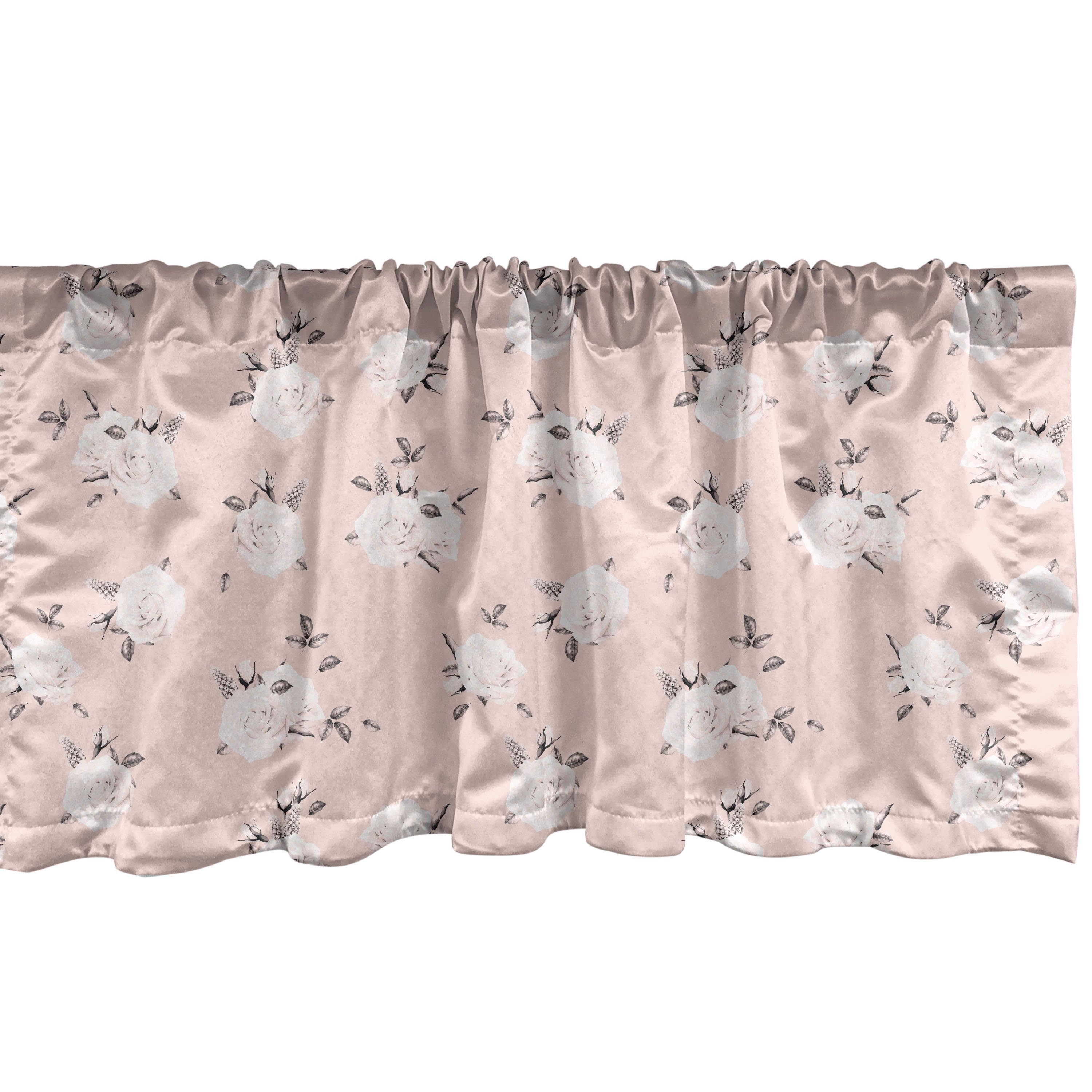 Scheibengardine Vorhang Volant für Küche Dekor Valentinstag mit Abakuhaus, Microfaser, Rose Schlafzimmer Blumenland Stangentasche