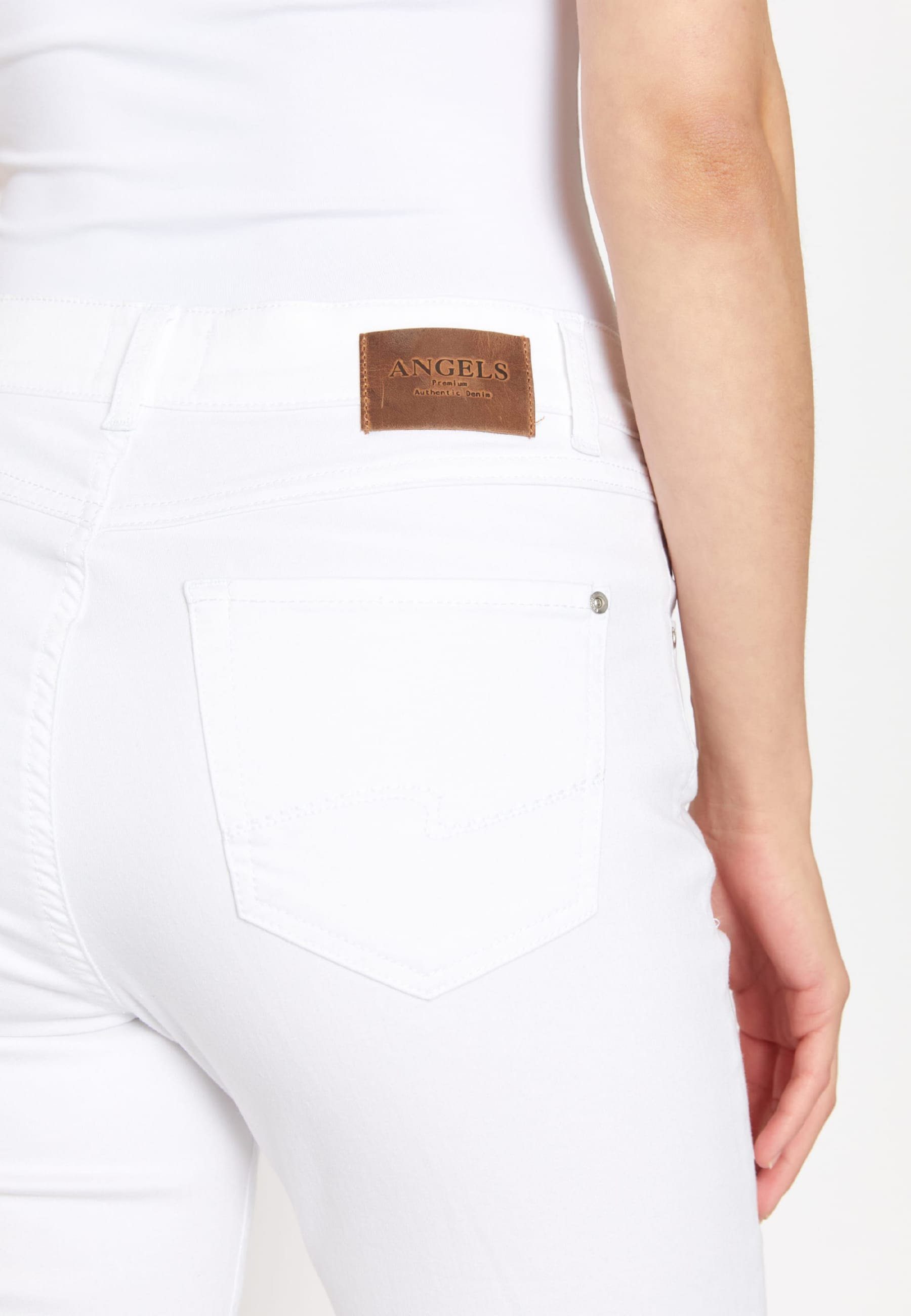 mit Label-Applikationen weiß mit Organic Cotton Straight-Jeans Jeans Cici ANGELS